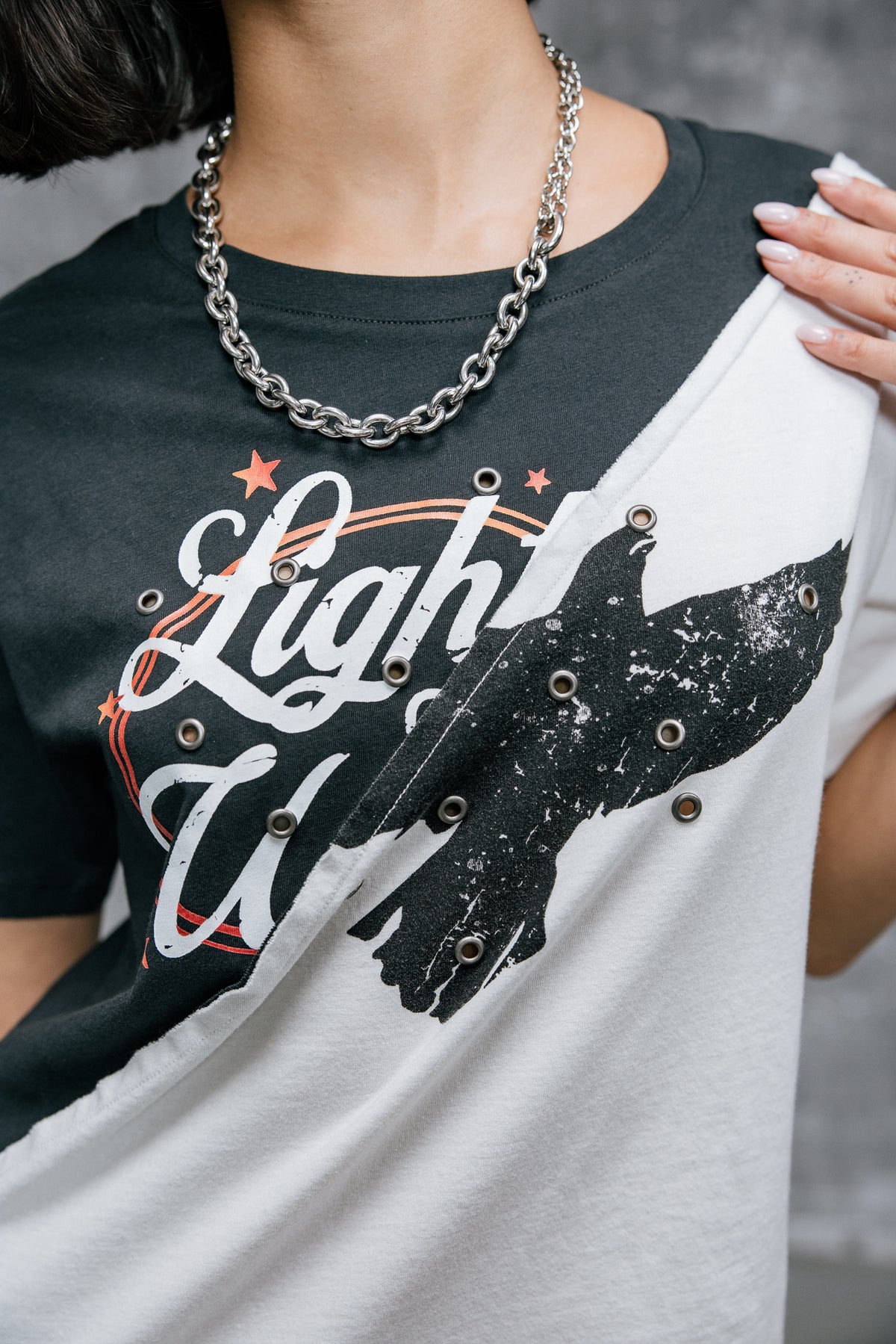 

T-shirt bicolor imprimé Femme Suria Mix Bird original | Freeman T. Porter