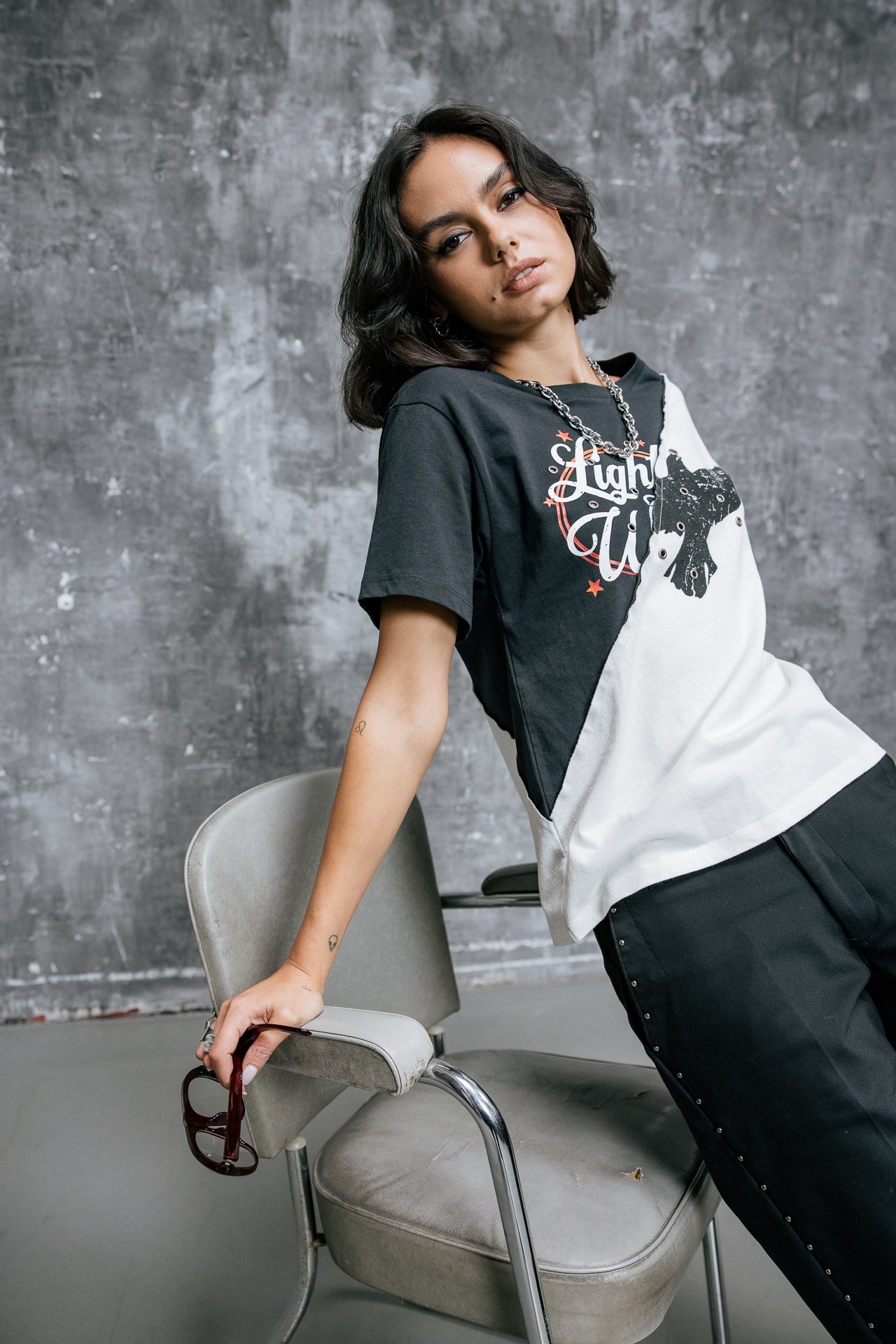 

T-shirt bicolor imprimé Femme Suria Mix Bird original | Freeman T. Porter