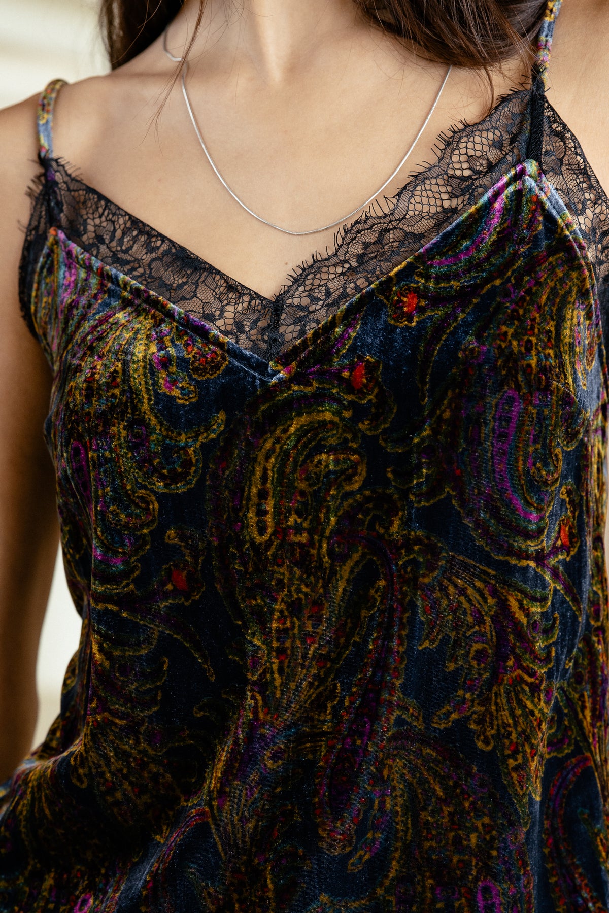 

Top velours et dentelle Femme Selia Ornament original | Freeman T. Porter