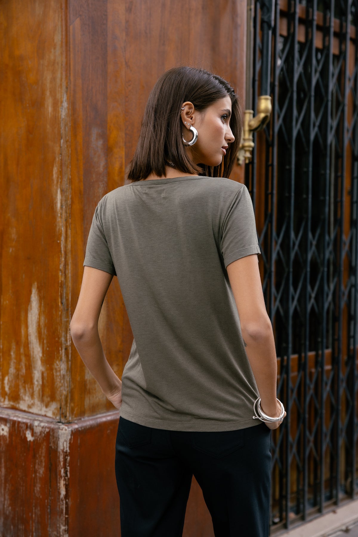 

Bedrucktes T-Shirt Damen Tarissa Madness dusty olive | Freeman T. Porter