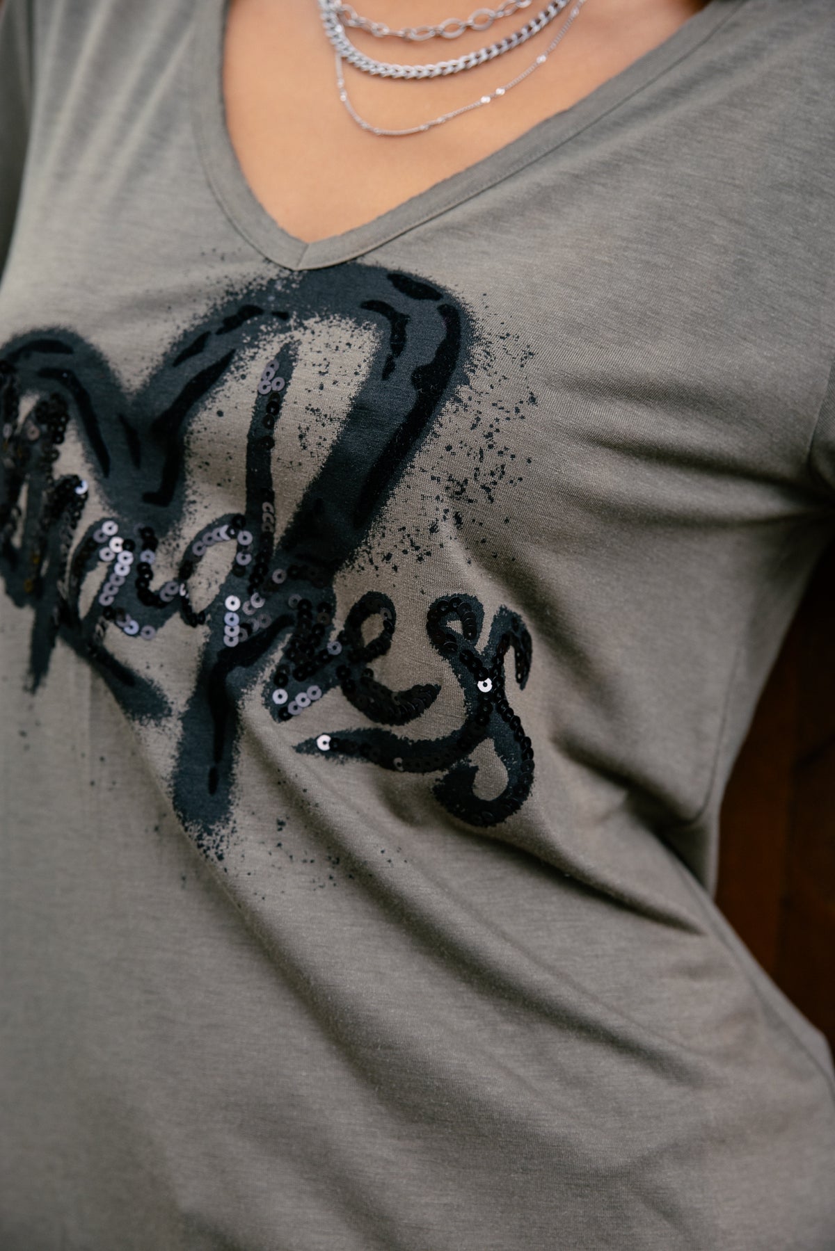 

Bedrucktes T-Shirt Damen Tarissa Madness dusty olive | Freeman T. Porter