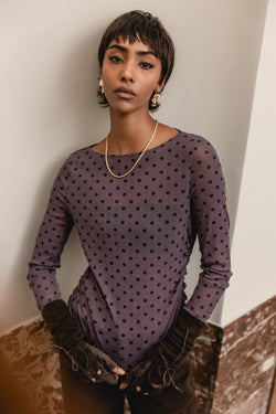 

Mesh-Tops mit Punkten Damen Taciana Dots vintage violet | Freeman T. Porter