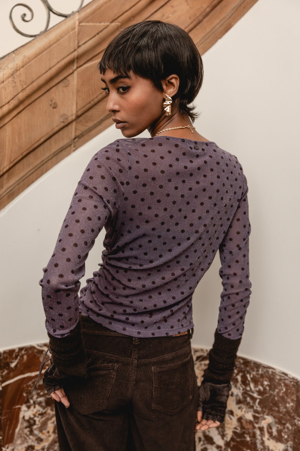 

Mesh-Tops mit Punkten Damen Taciana Dots vintage violet | Freeman T. Porter