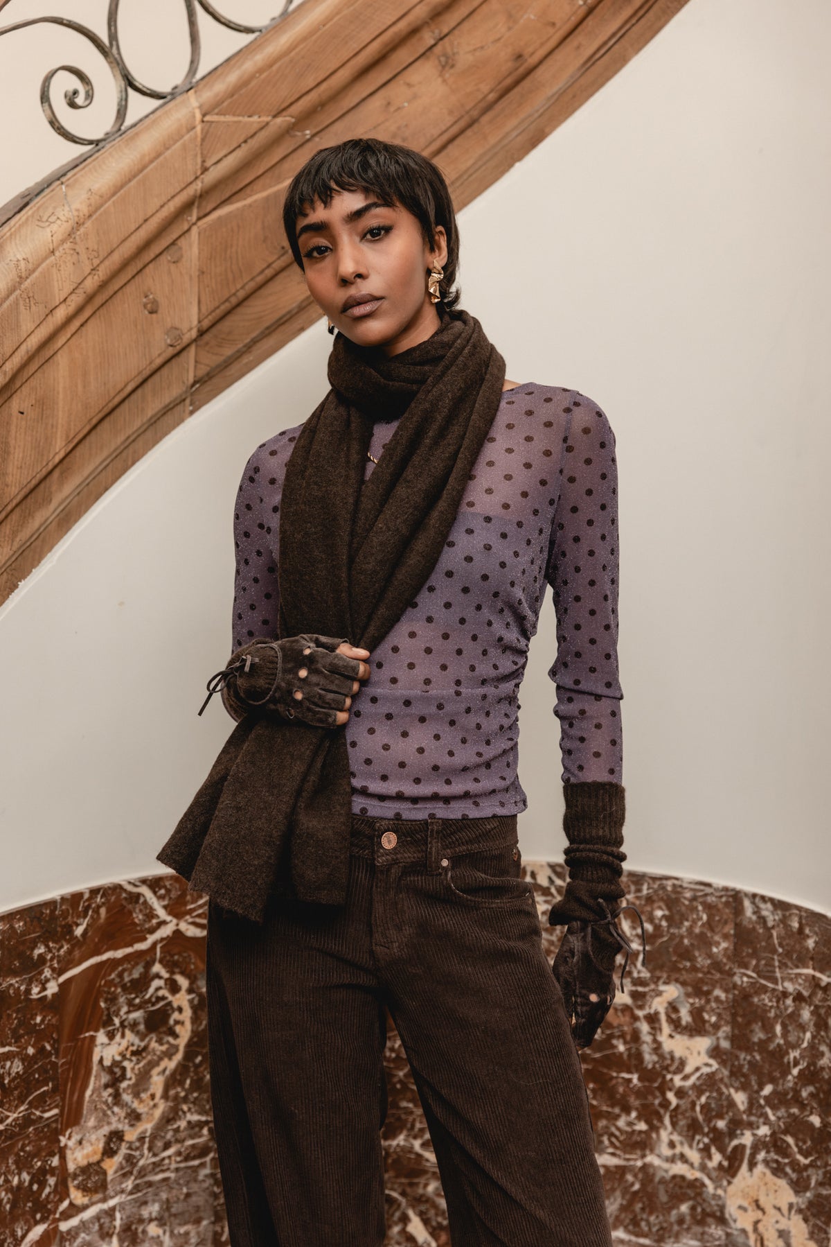 

Mesh-Tops mit Punkten Damen Taciana Dots vintage violet | Freeman T. Porter