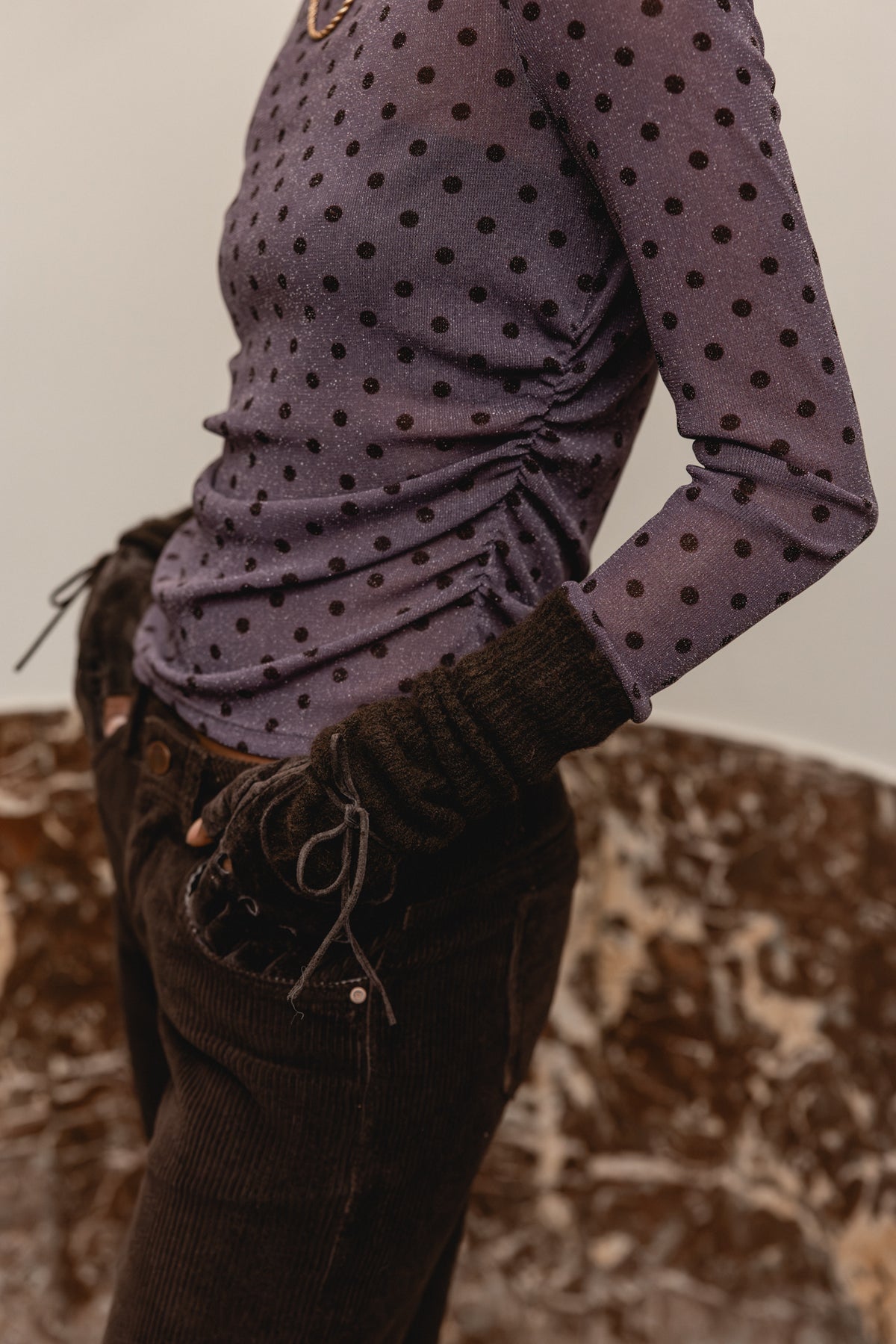 

Mesh-Tops mit Punkten Damen Taciana Dots vintage violet | Freeman T. Porter