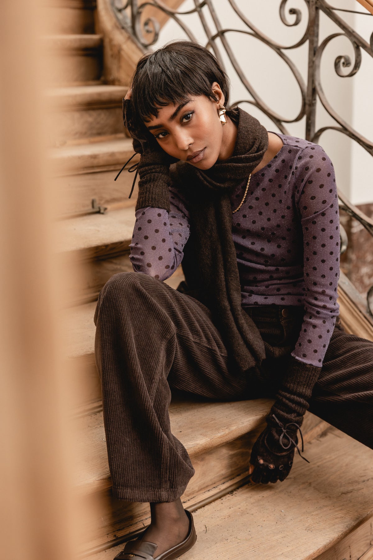 

Mesh-Tops mit Punkten Damen Taciana Dots vintage violet | Freeman T. Porter