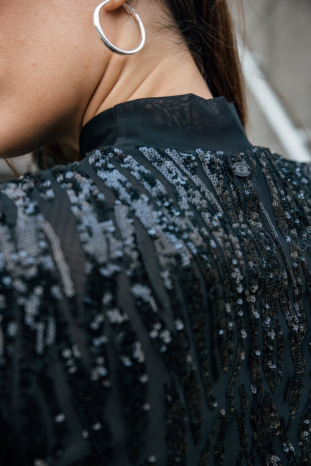 

Top en transparence et sequins Femme Thylane Shiny Zebra black | Freeman T. Porter