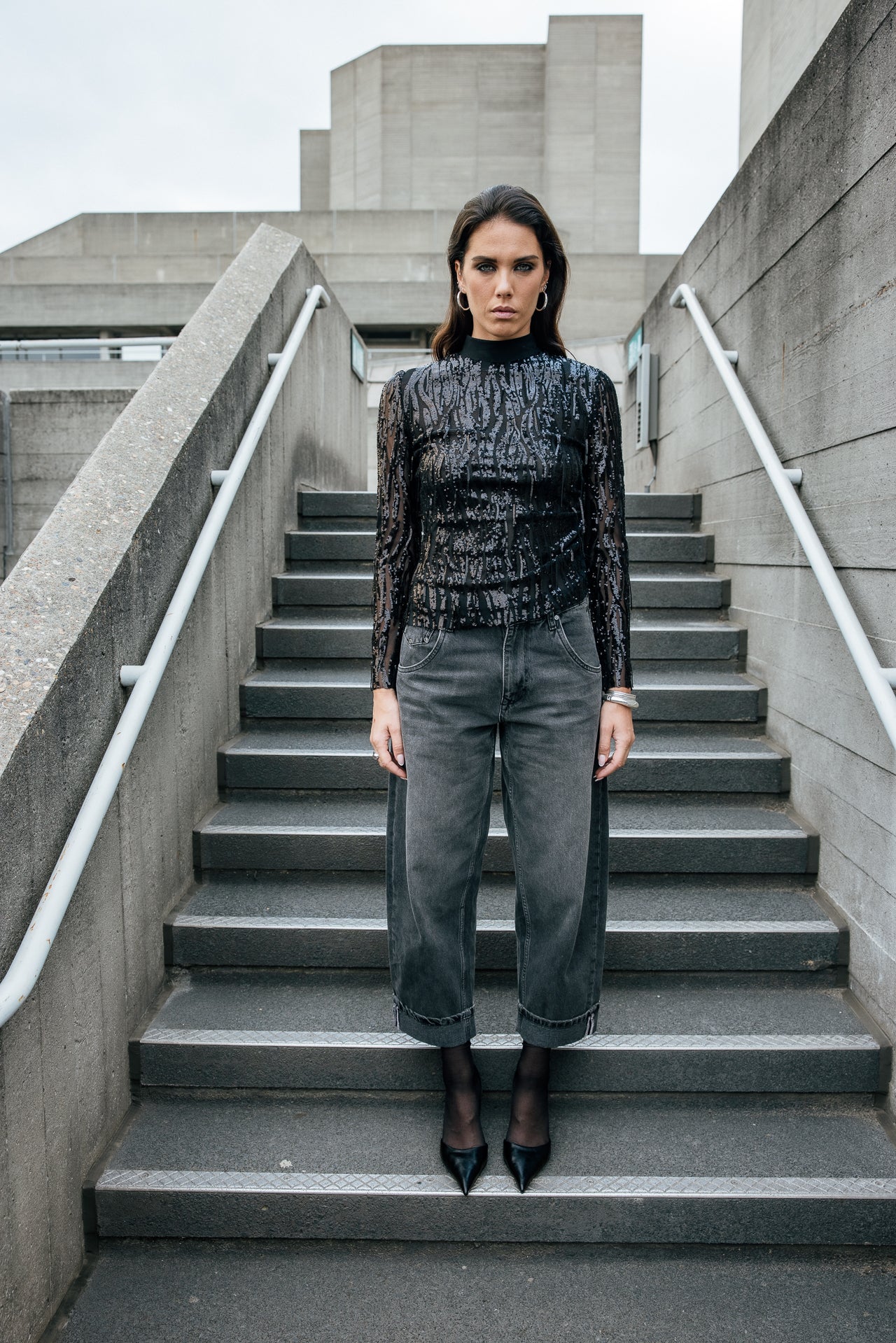

Top en transparence et sequins Femme Thylane Shiny Zebra black | Freeman T. Porter