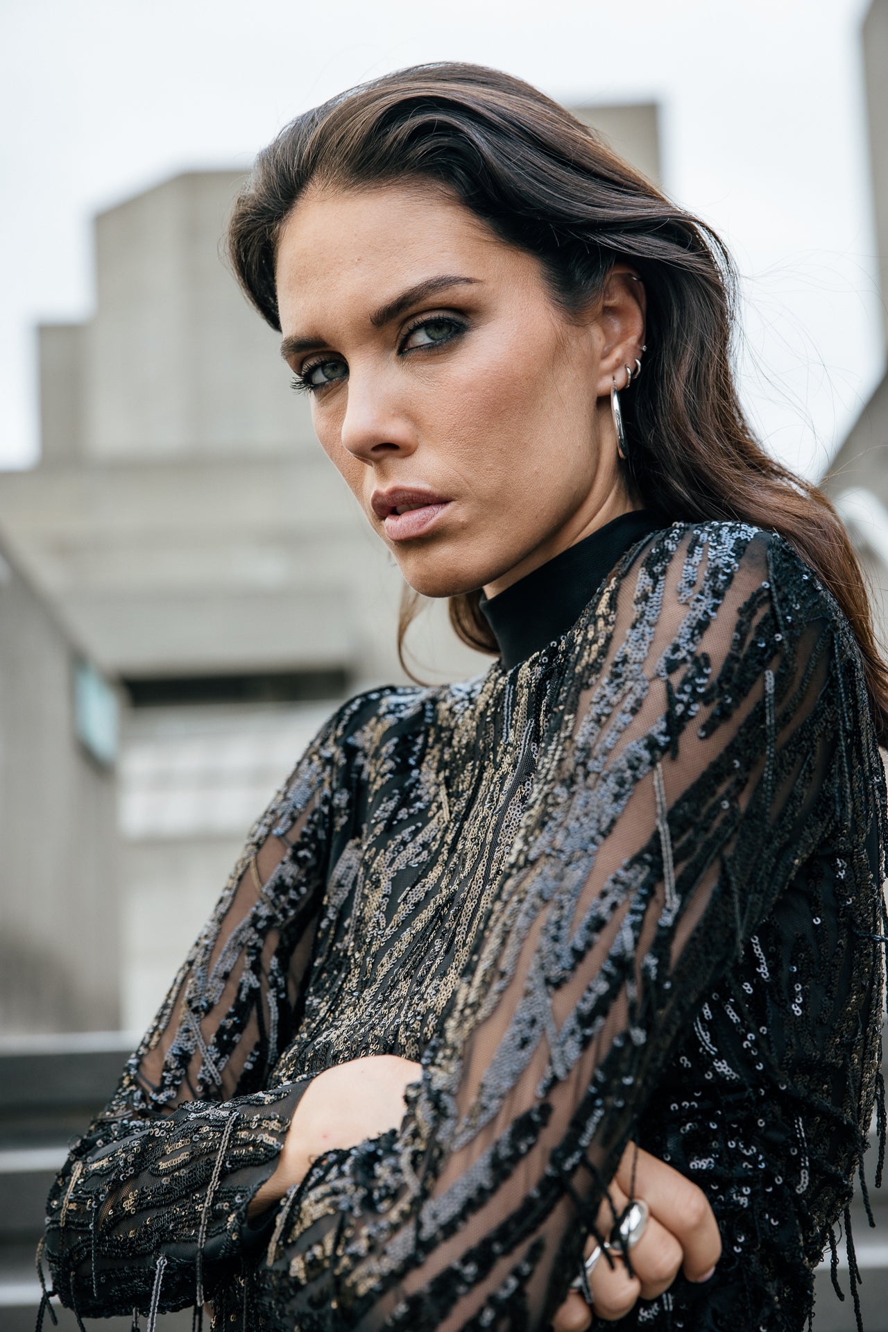 

Top en transparence et sequins Femme Thylane Shiny Zebra black | Freeman T. Porter