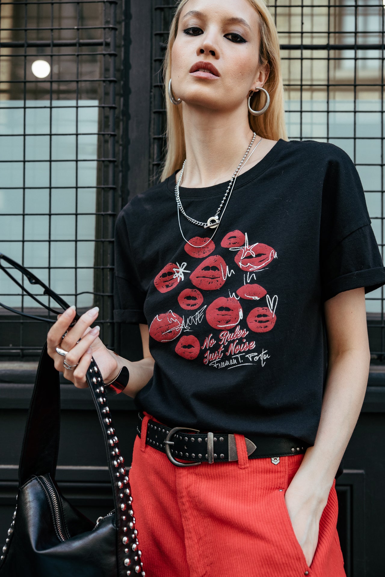 

Bedrucktes T-Shirt Damen Tomia Smack black | Freeman T. Porter