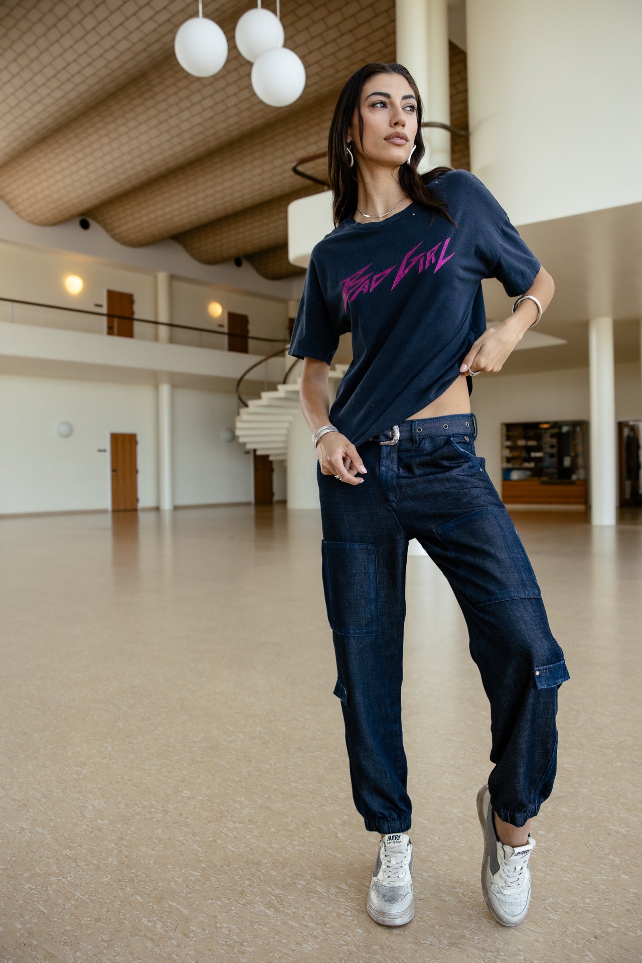 

Bedrucktes T-Shirt Damen Tomia Word dark sapphire | Freeman T. Porter