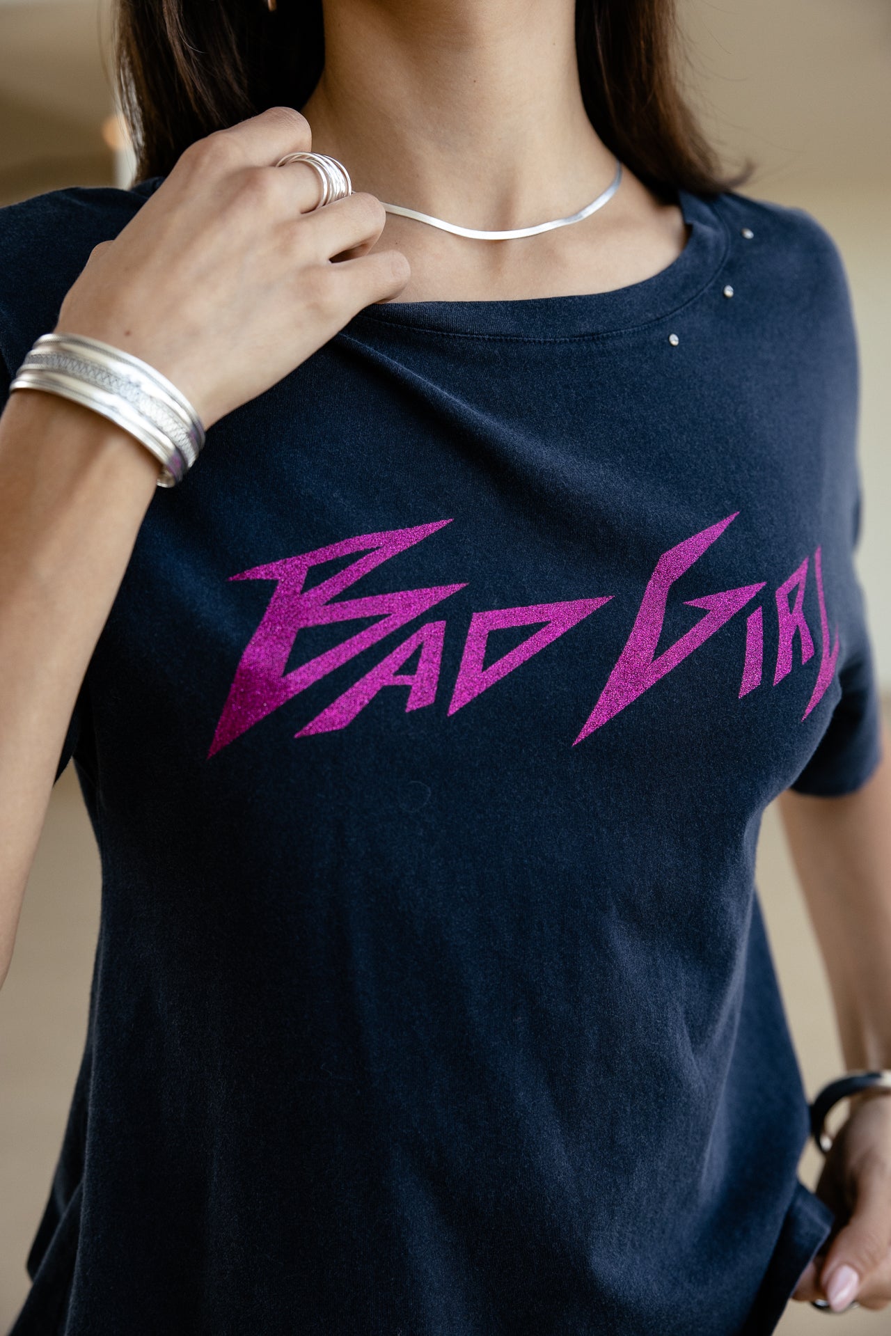 

Bedrucktes T-Shirt Damen Tomia Word dark sapphire | Freeman T. Porter