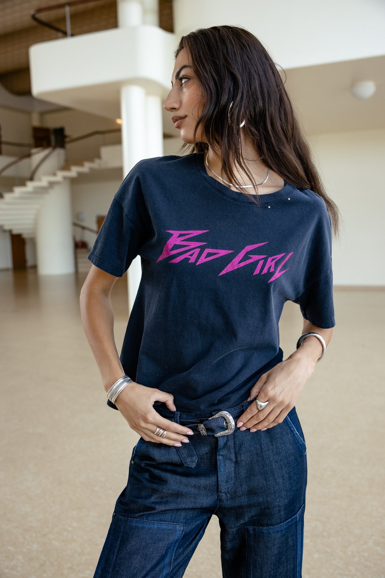 

Bedrucktes T-Shirt Damen Tomia Word dark sapphire | Freeman T. Porter