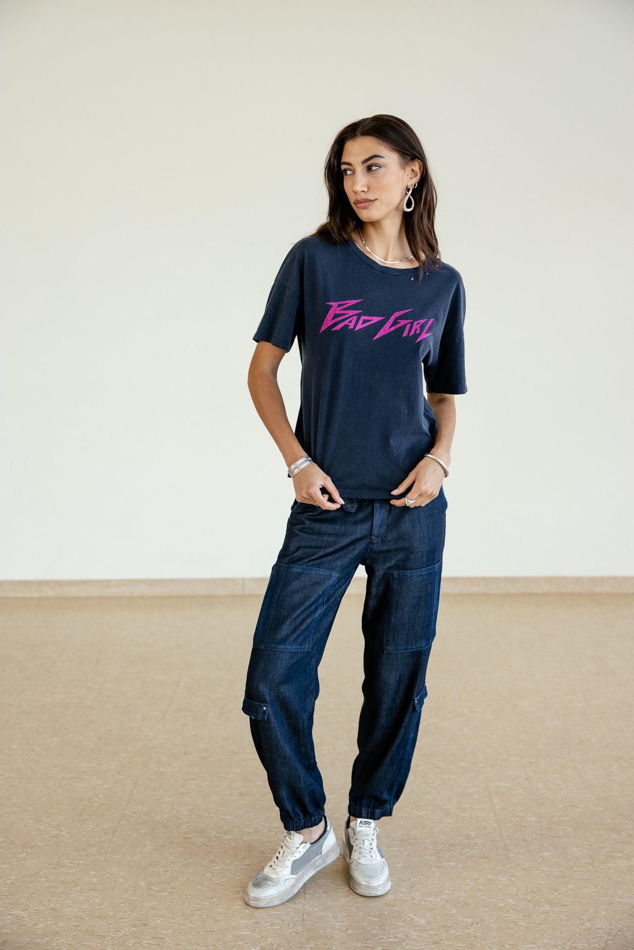

Bedrucktes T-Shirt Damen Tomia Word dark sapphire | Freeman T. Porter