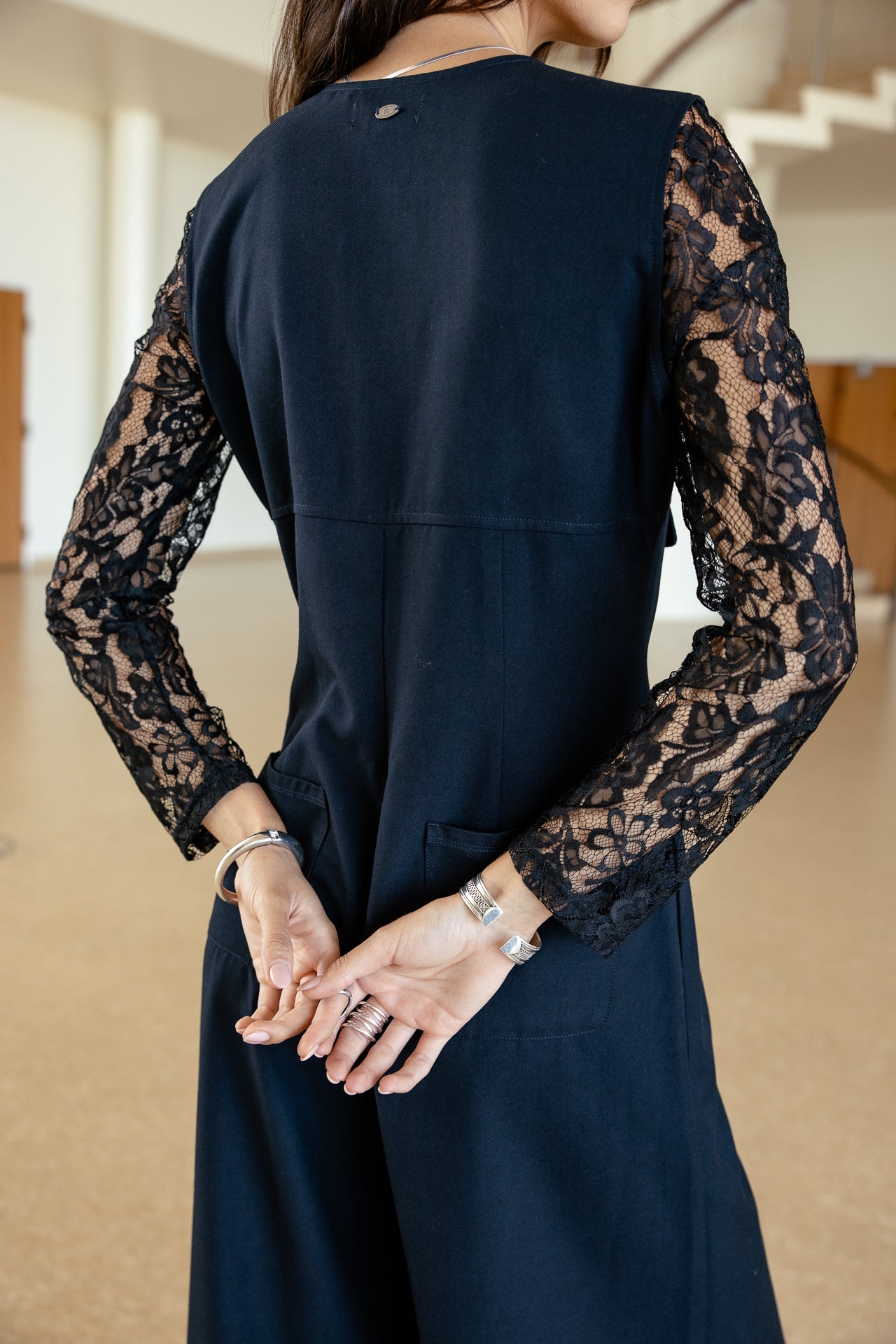 

Jumpsuit mit Reißverschluss und Spitzenärmeln Damen Suzie Dust dark sapphire | Freeman T. Porter
