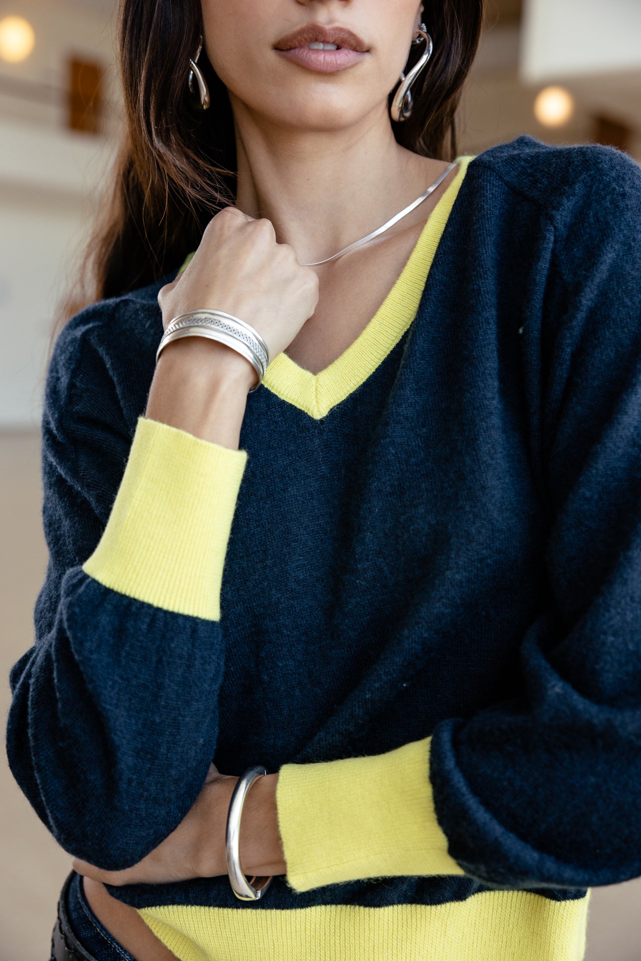 

Kurzer Pullover Damen Peio Bi-color maritime blue | Freeman T. Porter