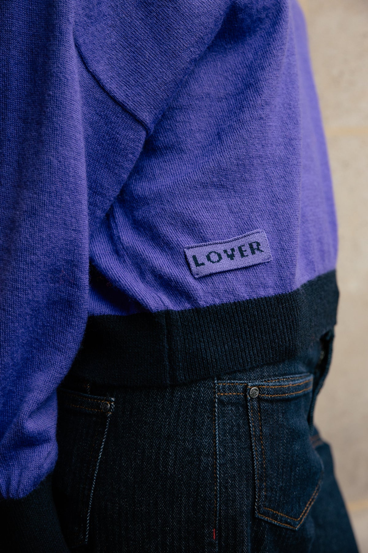 

Pullover mit Kontrastdetails Damen Peio Bi-color purple | Freeman T. Porter