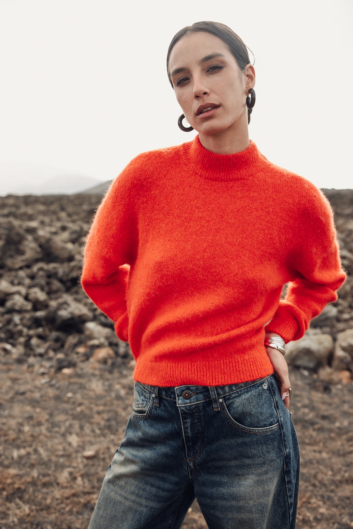

Gemütlicher Pullover mit mittelhohem Kragen Damen Paly cherry tomato | Freeman T. Porter