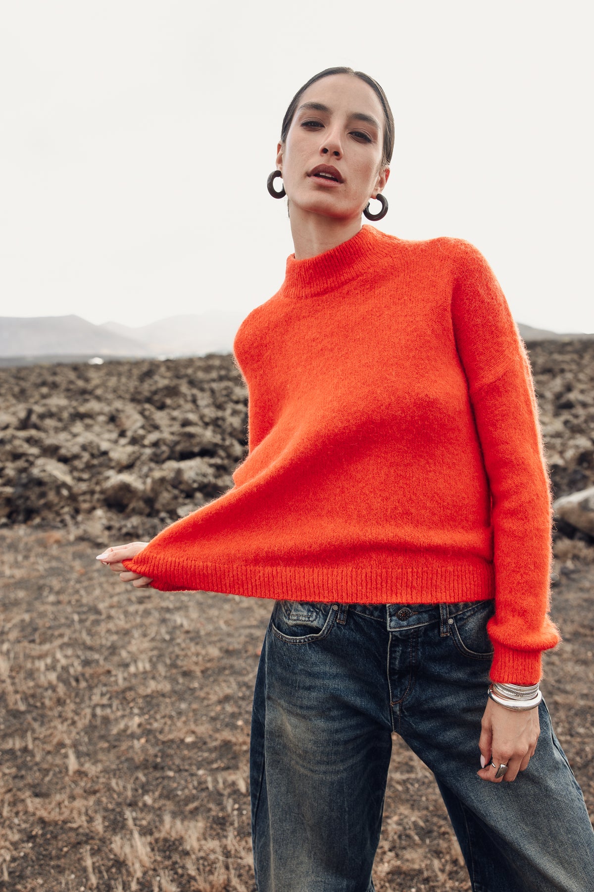 

Gemütlicher Pullover mit mittelhohem Kragen Damen Paly cherry tomato | Freeman T. Porter