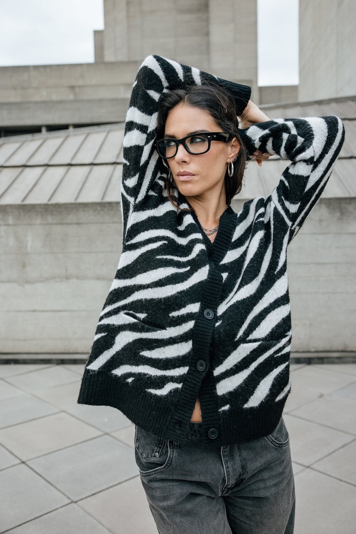 

Zebra-Cardigan Damen Geril Zebra white & black | Freeman T. Porter