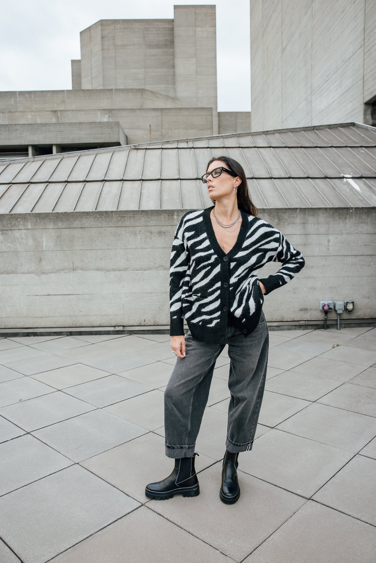 

Zebra-Cardigan Damen Geril Zebra white & black | Freeman T. Porter