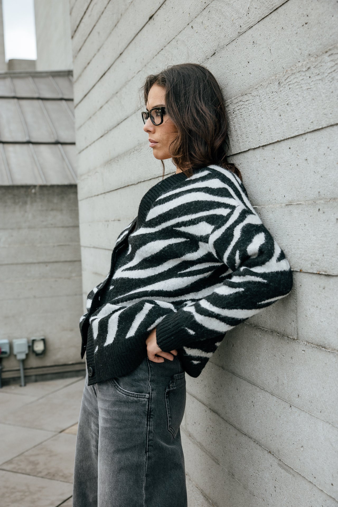 

Zebra-Cardigan Damen Geril Zebra white & black | Freeman T. Porter