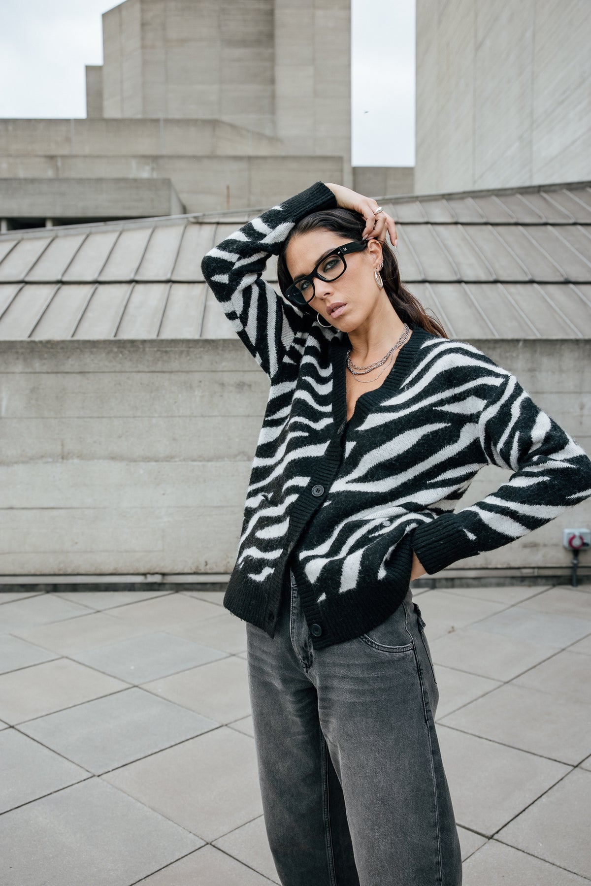 

Zebra-Cardigan Damen Geril Zebra white & black | Freeman T. Porter