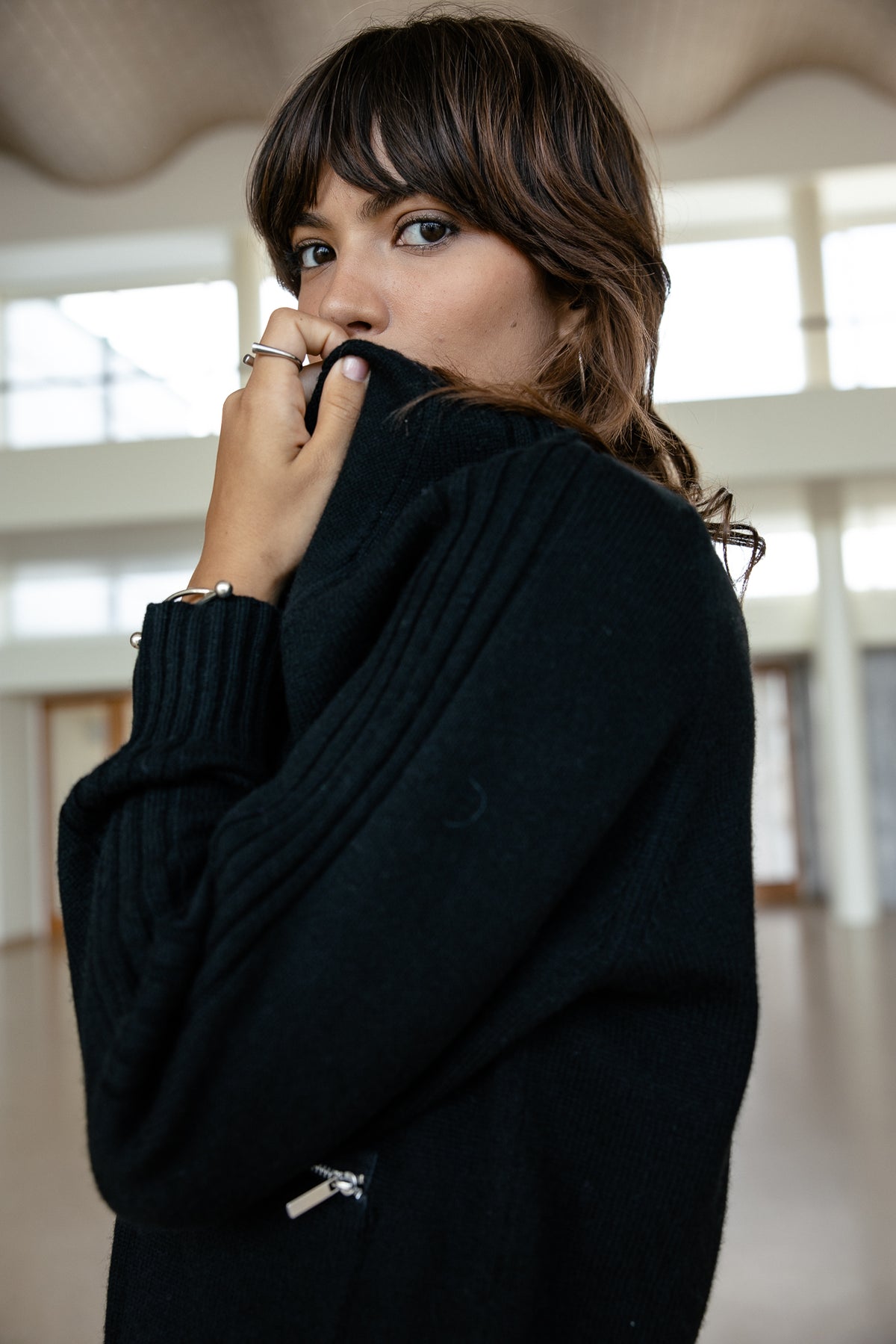 

Comfortable sweater with zip pockets Women Pelson black | Freeman T. Porter