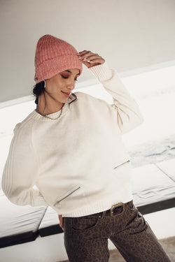 

Camisola confortável com bolsos com fecho Mulher Pelson beige | Freeman T. Porter