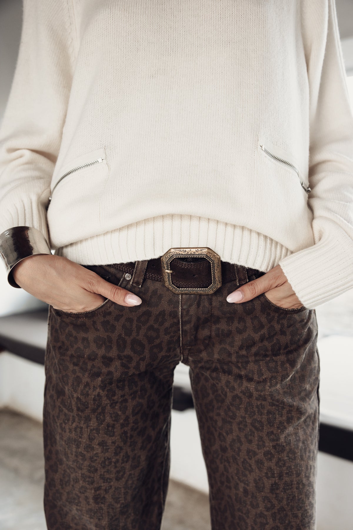 

Camisola confortável com bolsos com fecho Mulher Pelson beige | Freeman T. Porter