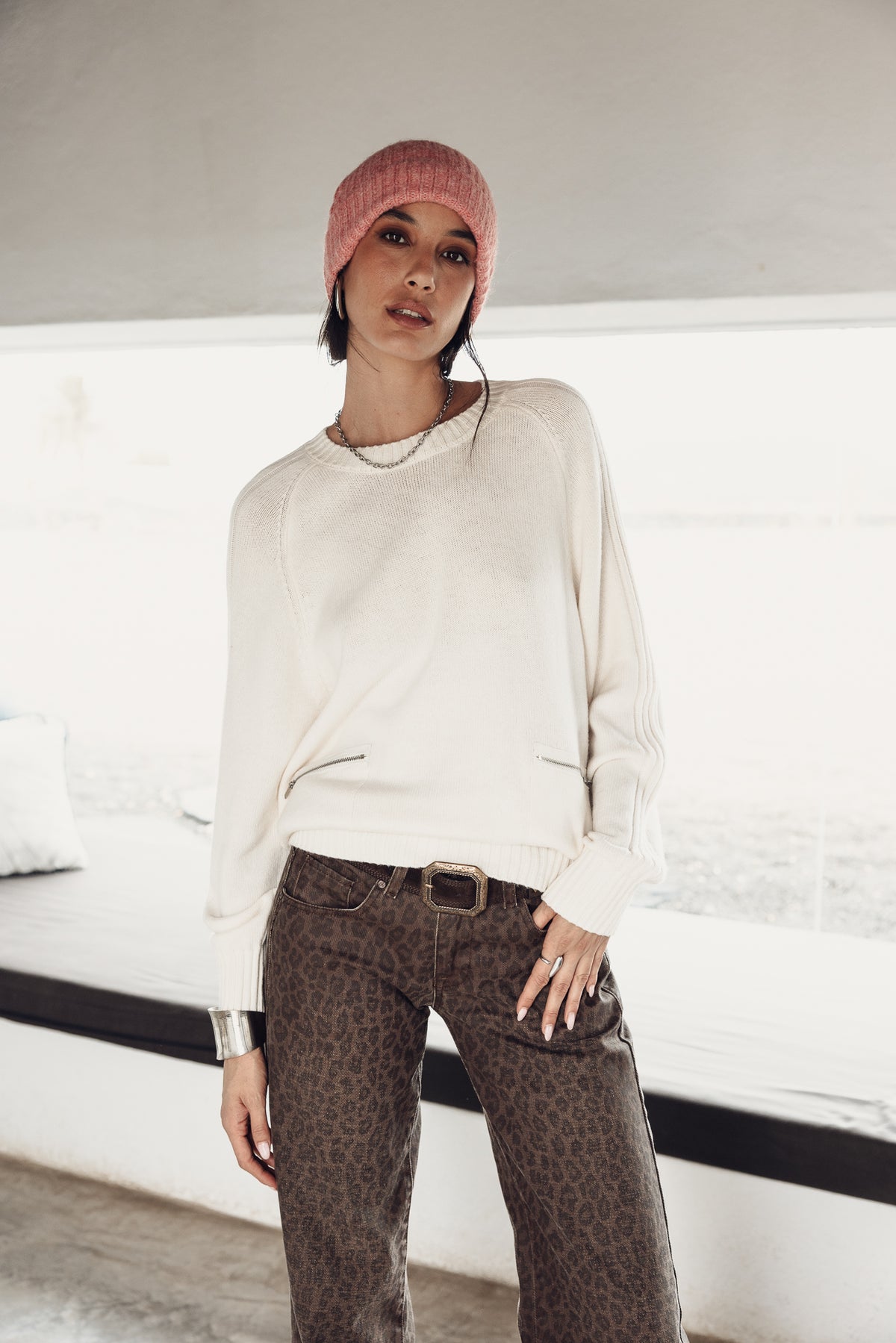 

Camisola confortável com bolsos com fecho Mulher Pelson beige | Freeman T. Porter