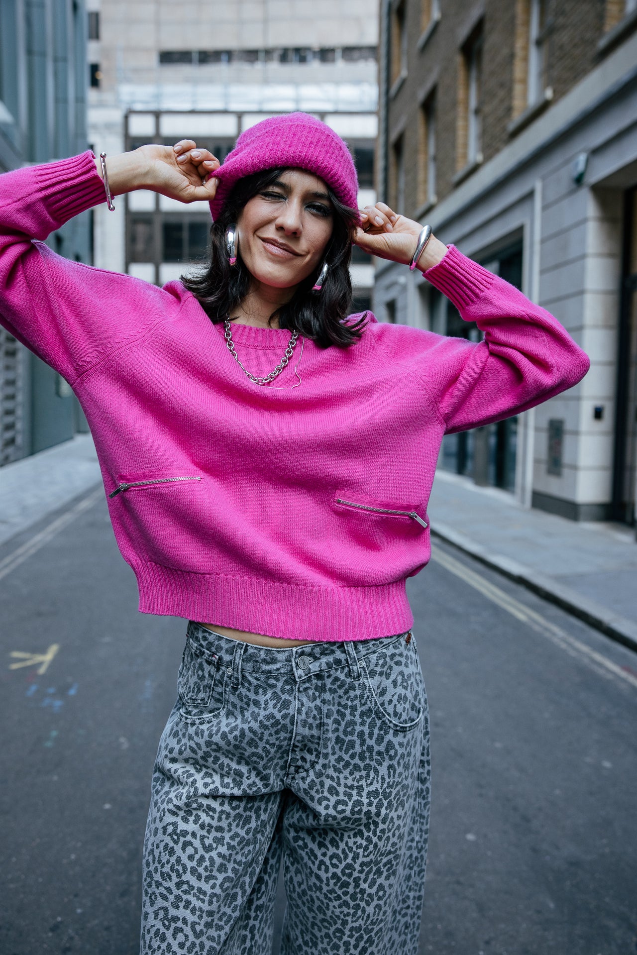 

Pull confortable à poches zippées Femme Pelson electric fushia | Freeman T. Porter