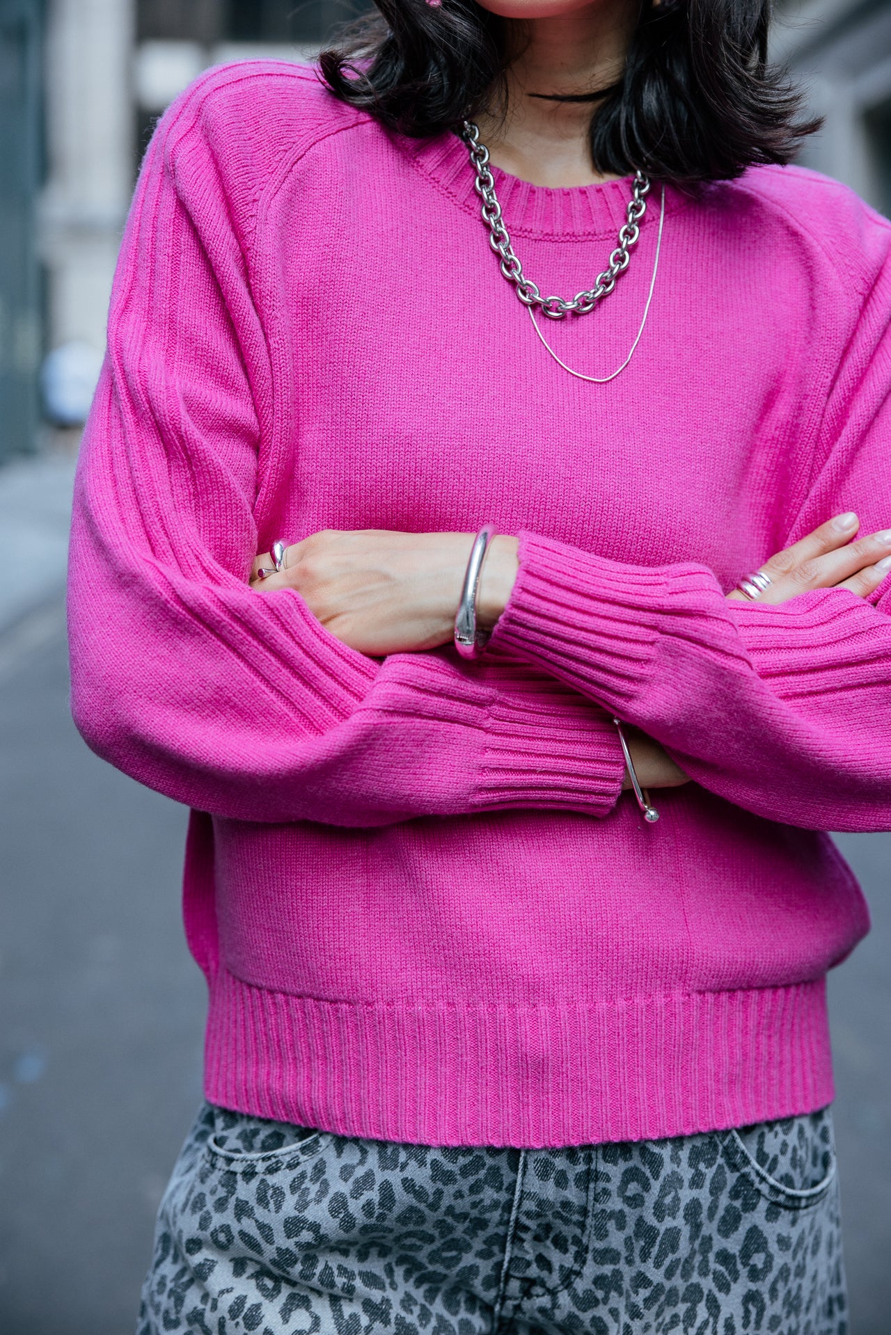

Pull confortable à poches zippées Femme Pelson electric fushia | Freeman T. Porter