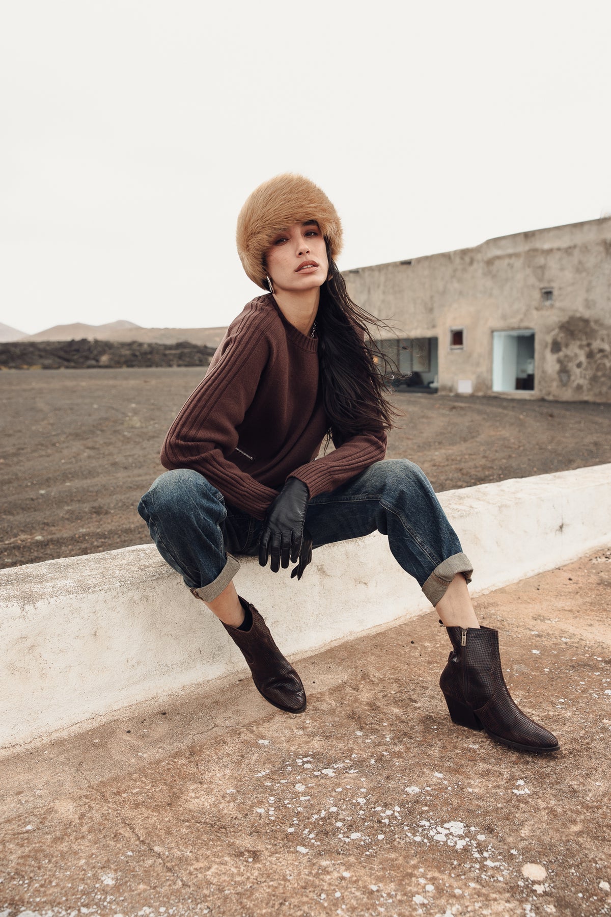 

Camisola confortável com bolsos de fecho Mulher Pelson chocolate | Freeman T. Porter