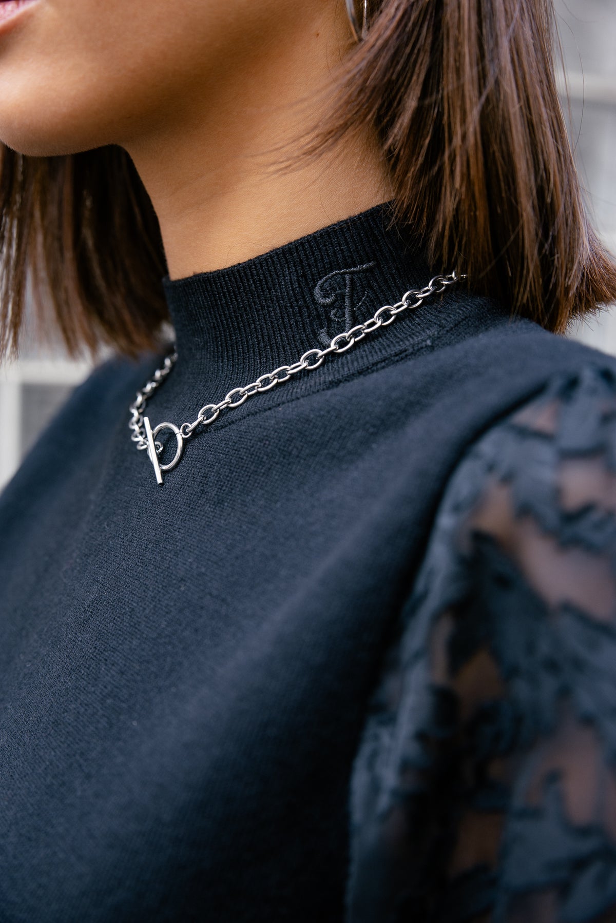 

Pull à manches en dentelle Femme Palmina Flowers black | Freeman T. Porter