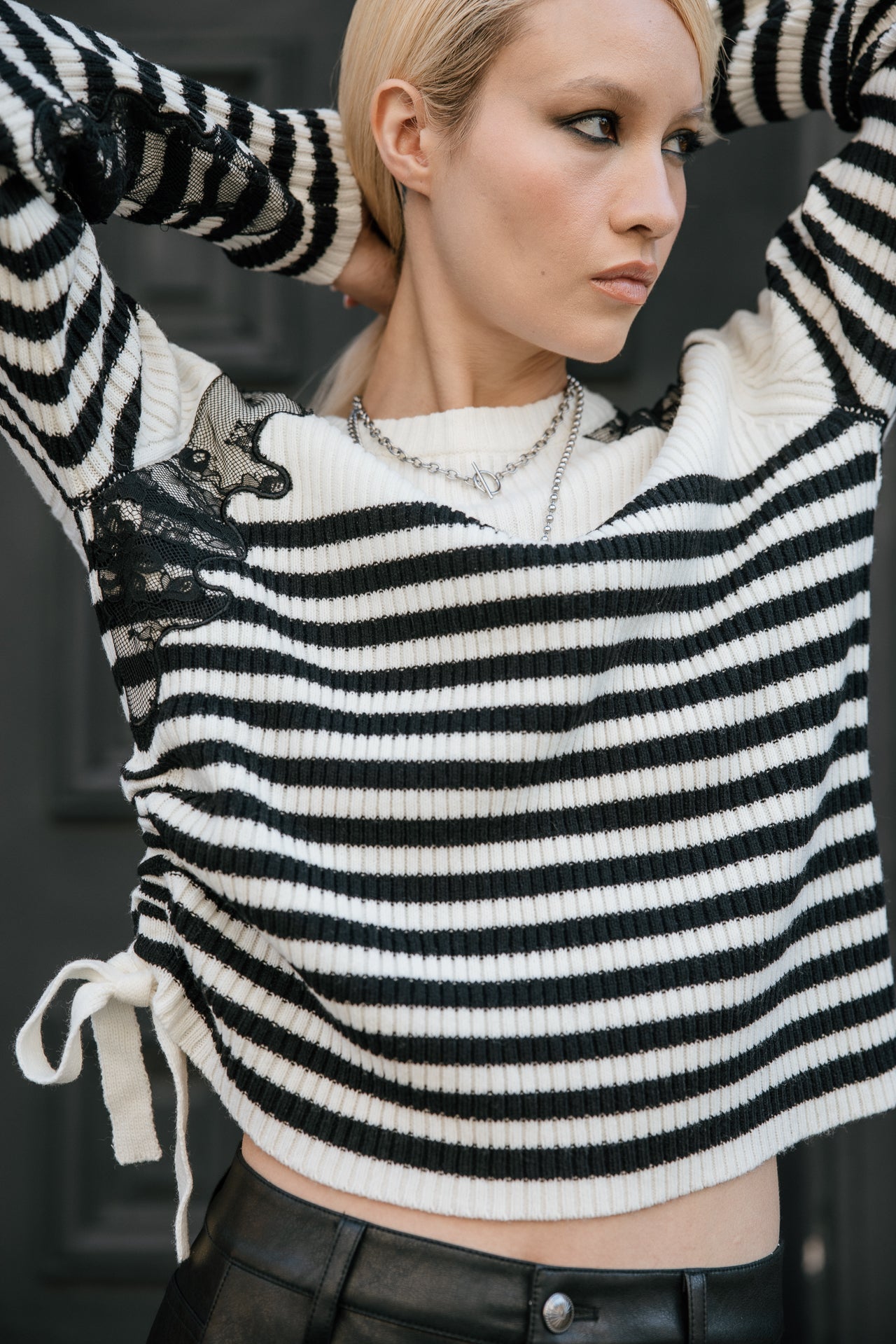 

Pull avec incrustations de dentelle Femme Preece Sailor white | Freeman T. Porter