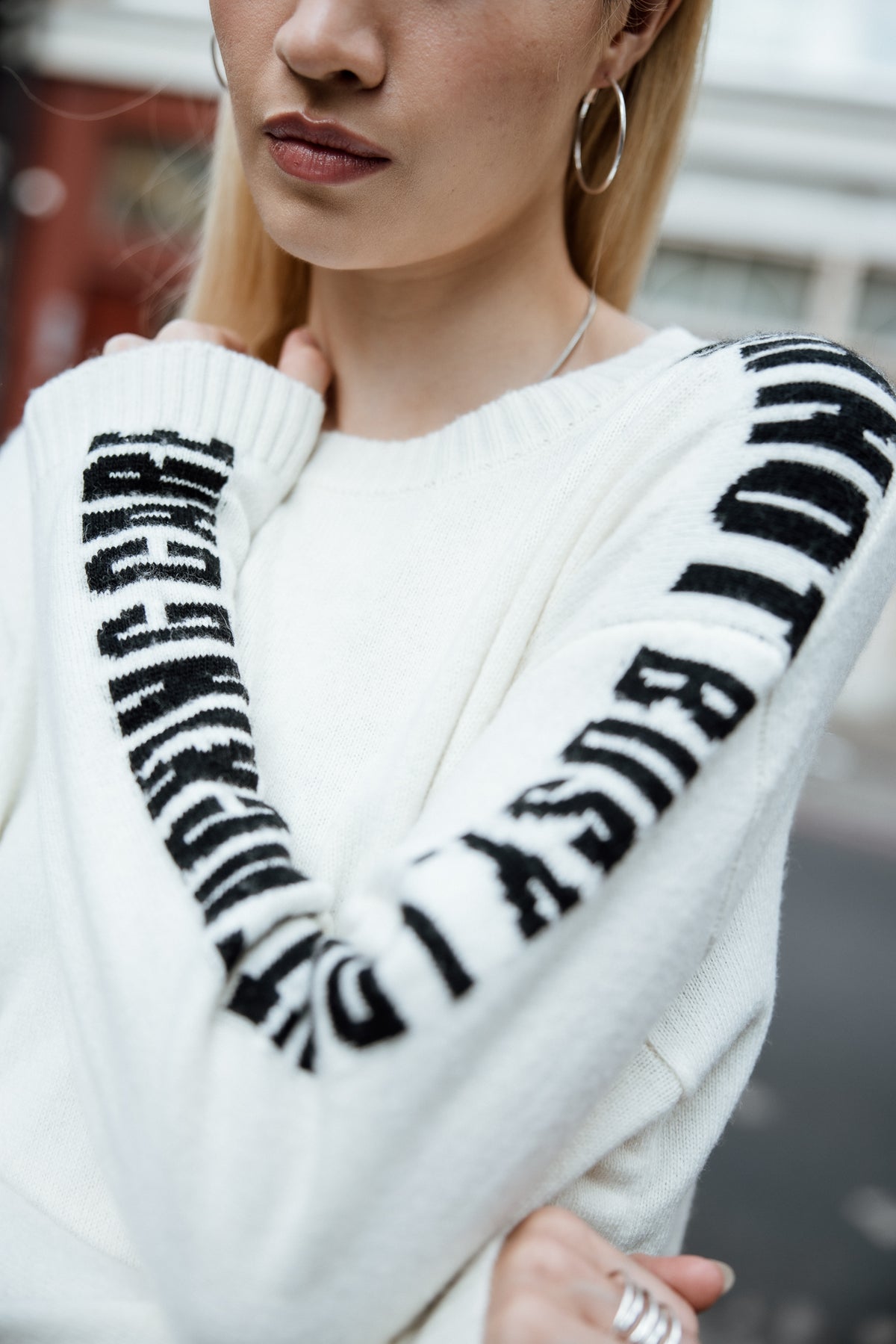 
              

Pull avec liens côté Femme Phareel Intarsia white | Freeman T. Porter
            