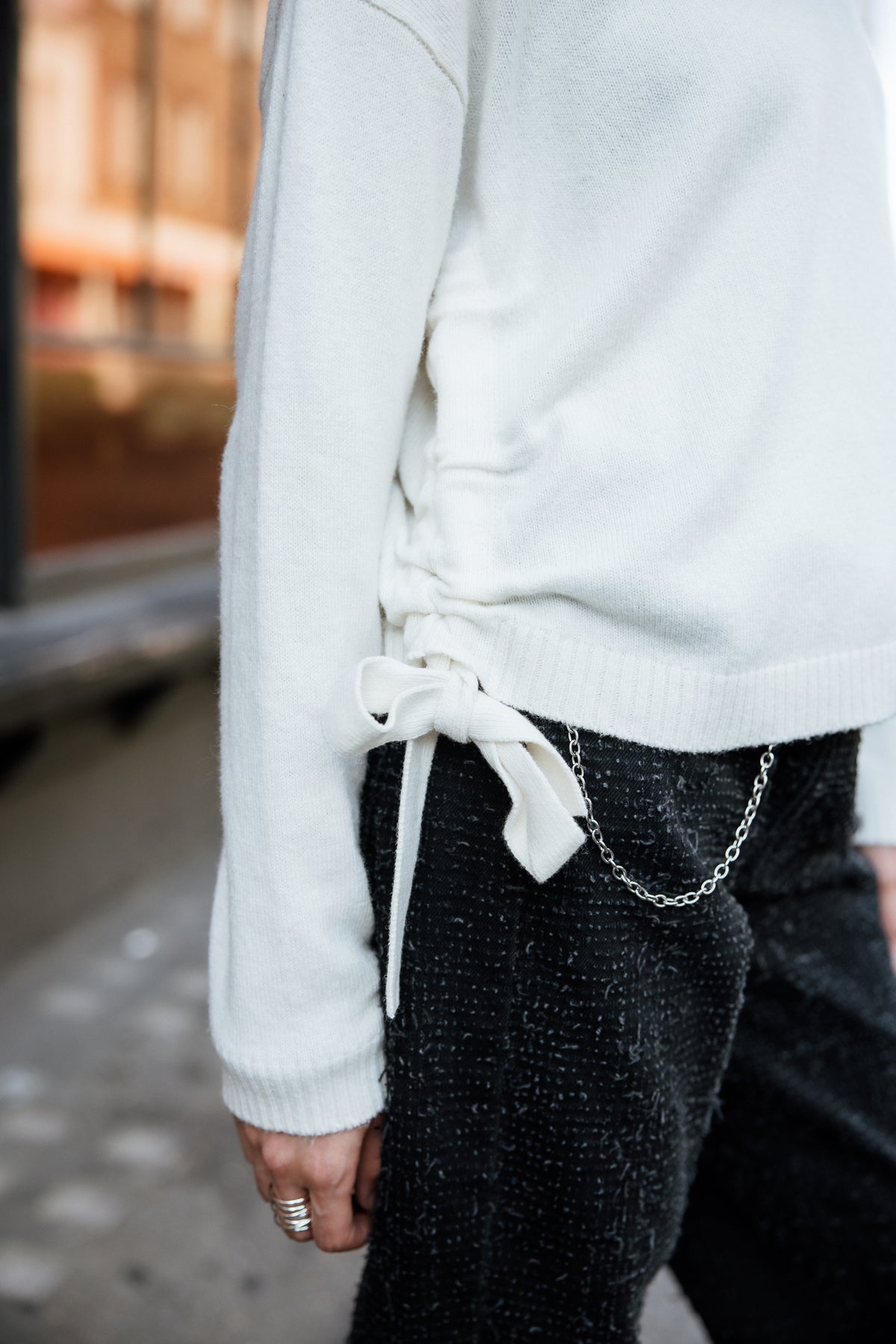 

Pull avec liens côté Femme Phareel Intarsia white | Freeman T. Porter