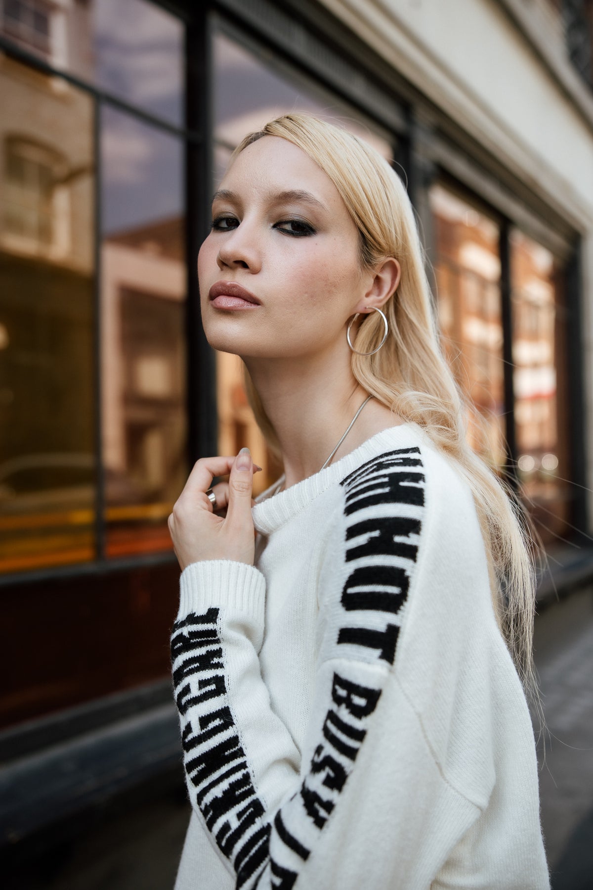 

Pull avec liens côté Femme Phareel Intarsia white | Freeman T. Porter