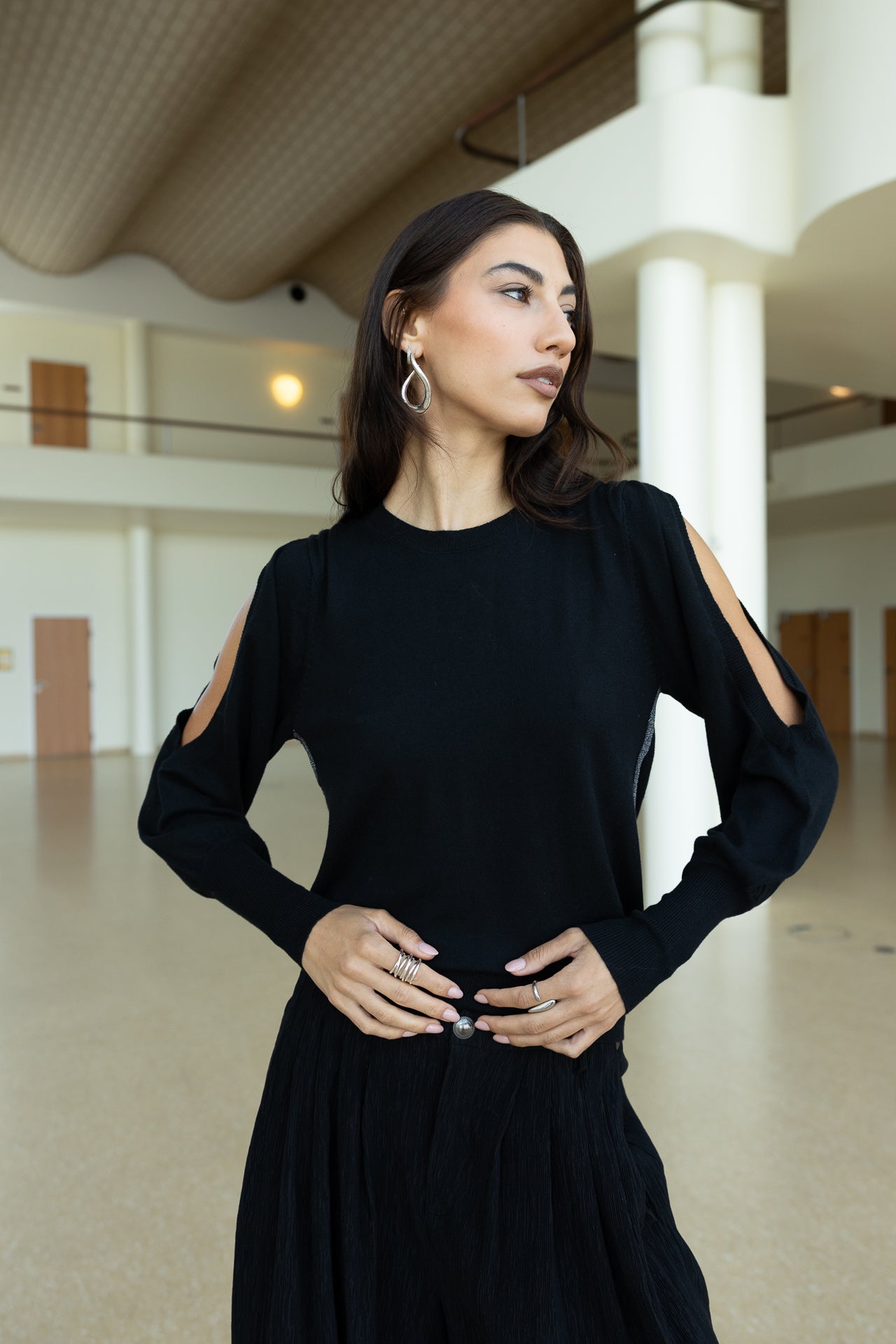 

Pullover mit Cut-out-Ärmeln Damen Parfait black | Freeman T. Porter