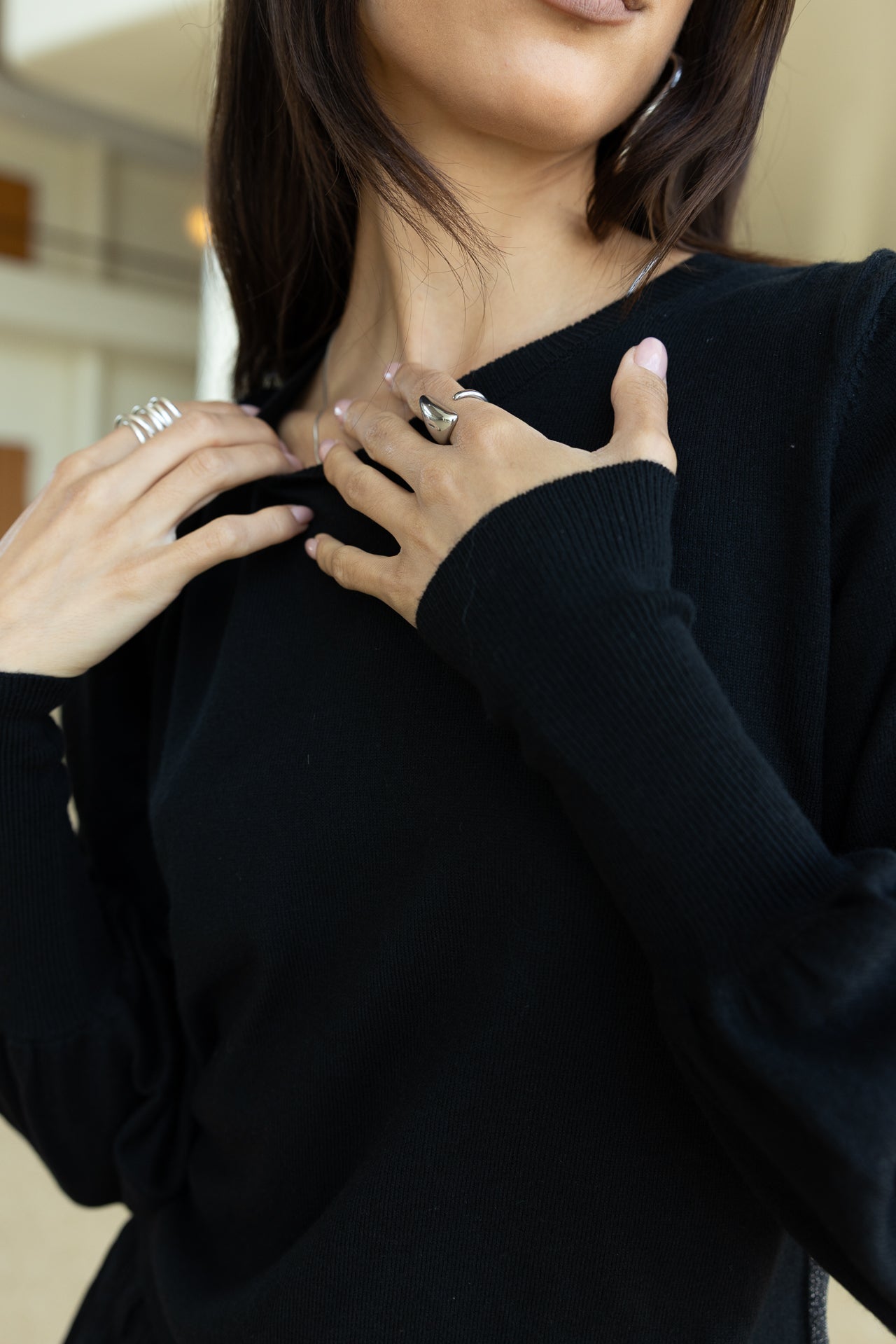 

Pullover mit Cut-out-Ärmeln Damen Parfait black | Freeman T. Porter