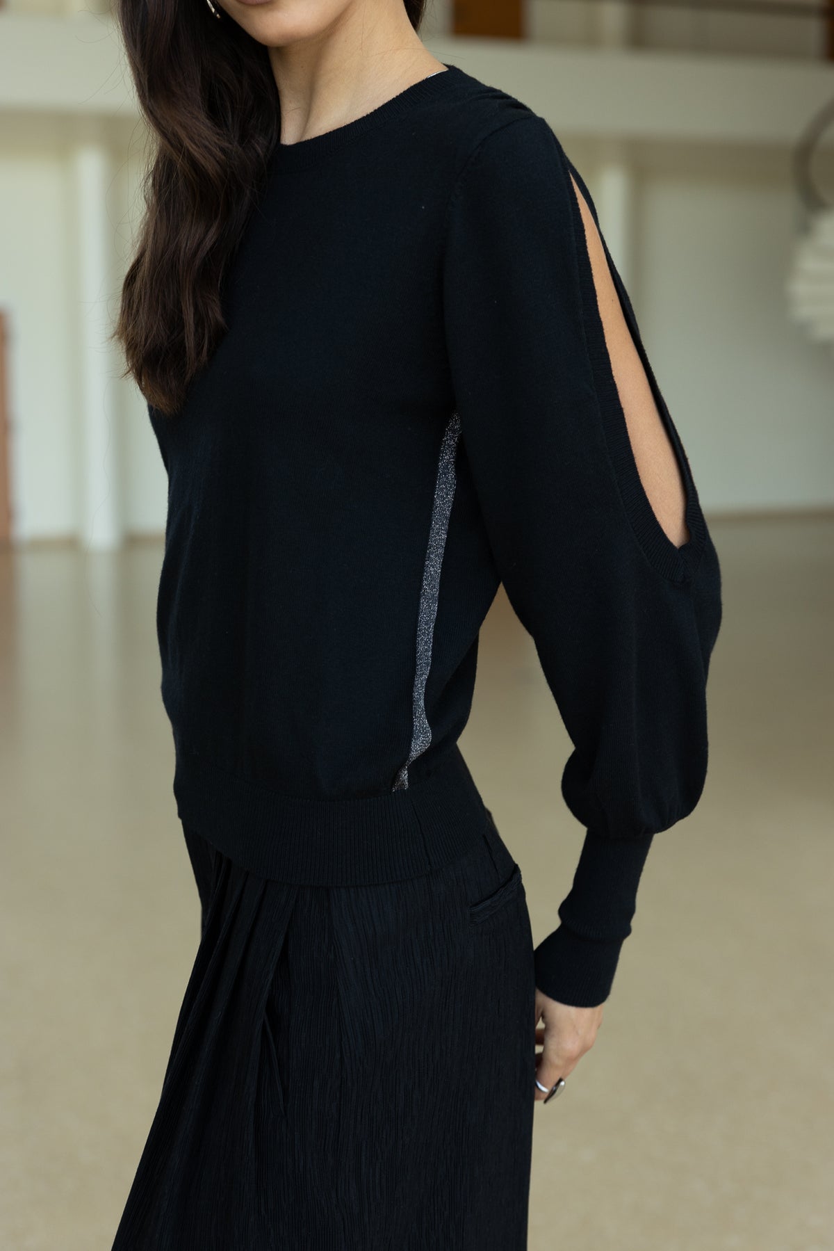 

Pullover mit Cut-out-Ärmeln Damen Parfait black | Freeman T. Porter