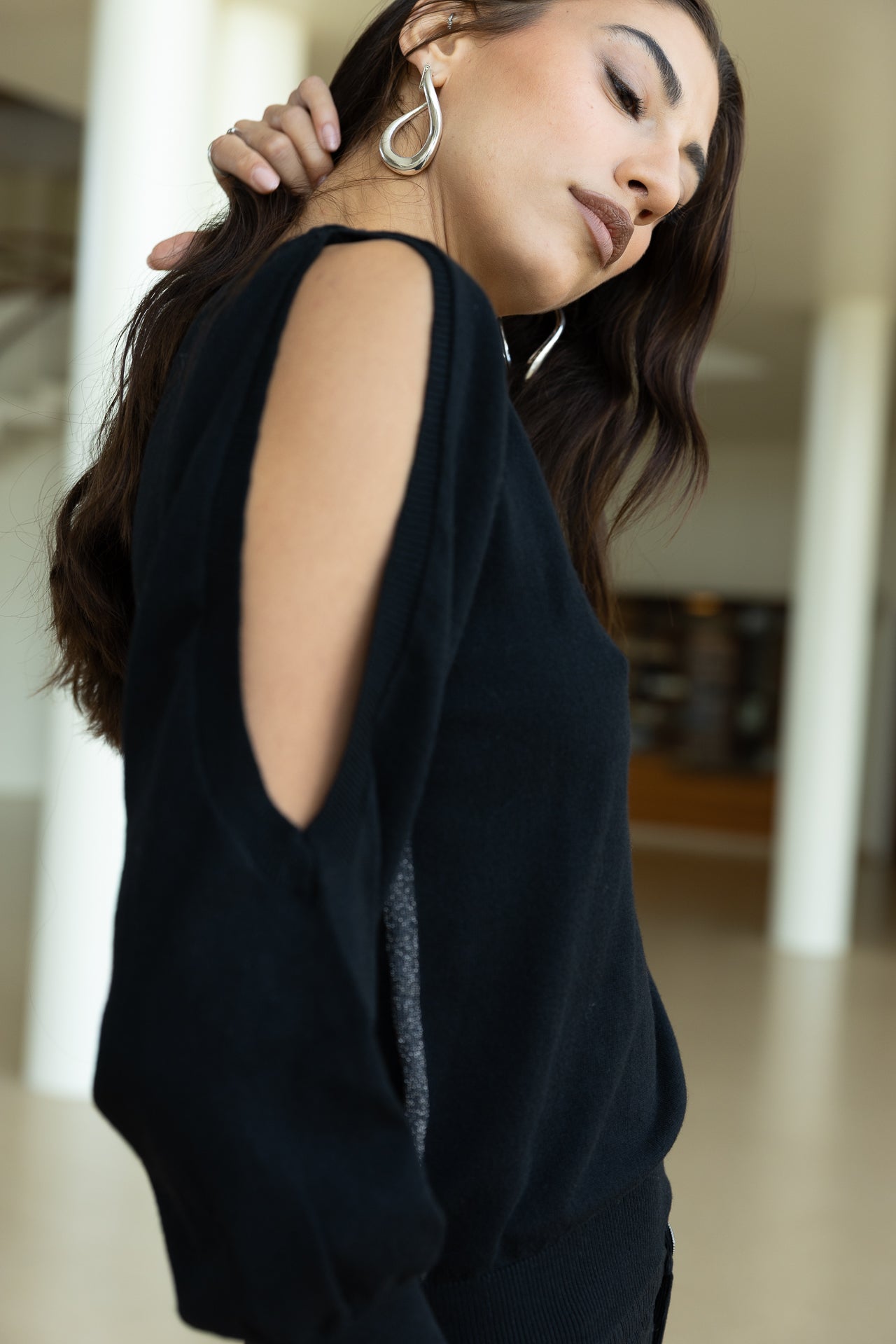 

Pullover mit Cut-out-Ärmeln Damen Parfait black | Freeman T. Porter