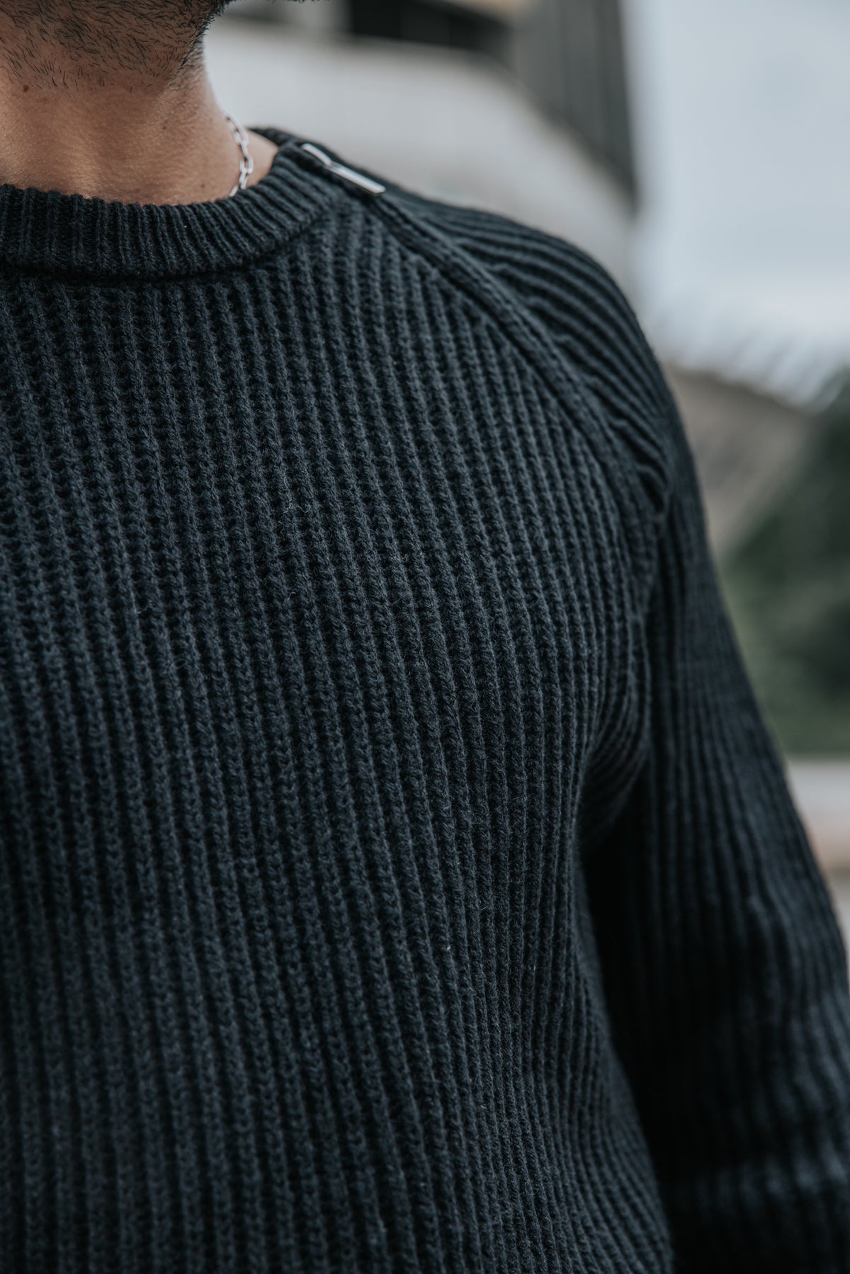 

Strickpullover mit Reißverschluss und Rundhalsausschnitt Herren Averill Maker black | Freeman T. Porter