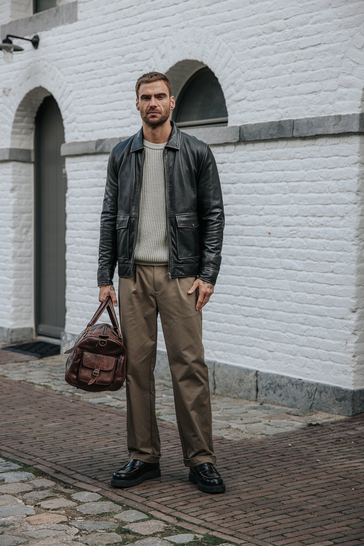 

Jersey de punto con cremallera Hombre Averill Maker beige | Freeman T. Porter