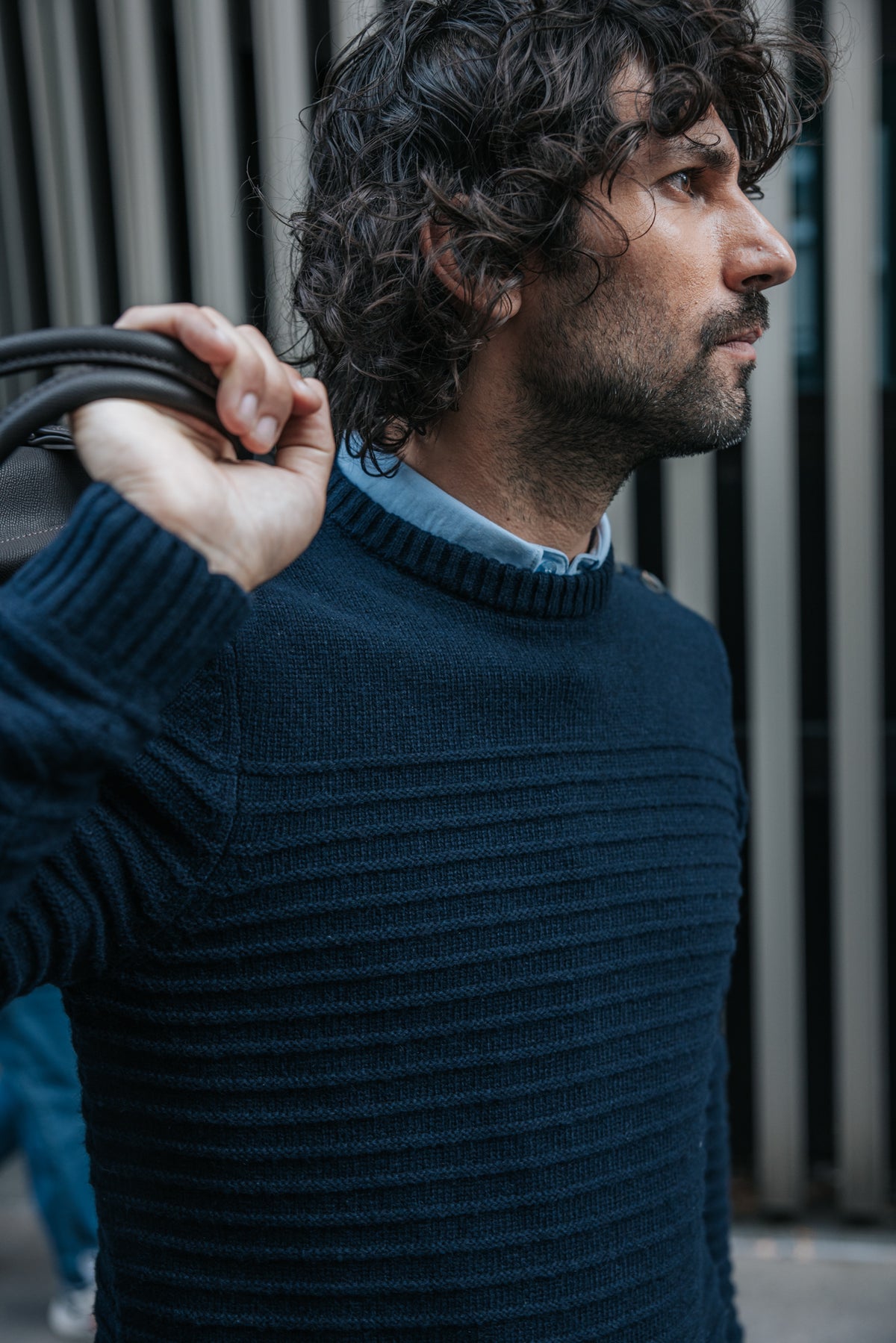 

Pull texturé à bouton Homme Ackley Tide sky captain | Freeman T. Porter