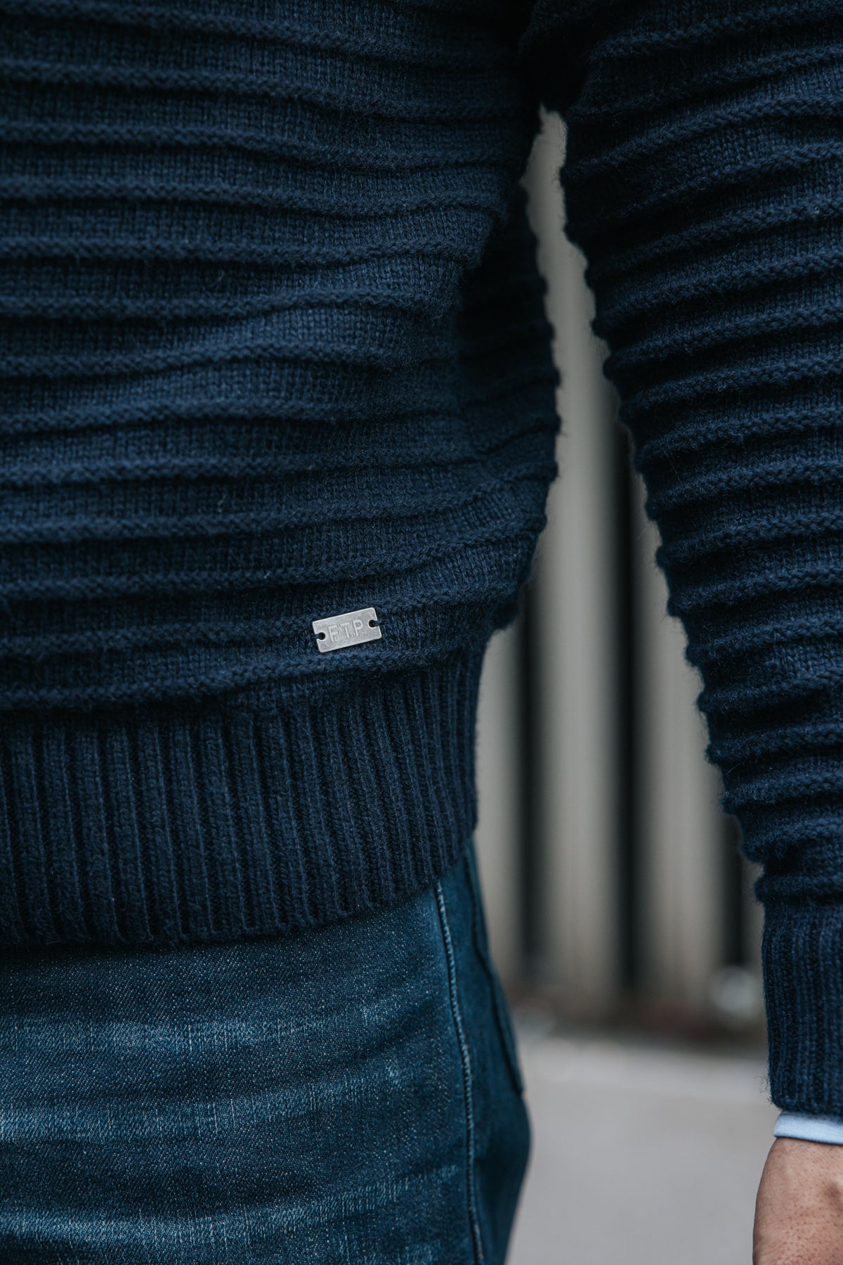 

Pull texturé à bouton Homme Ackley Tide sky captain | Freeman T. Porter