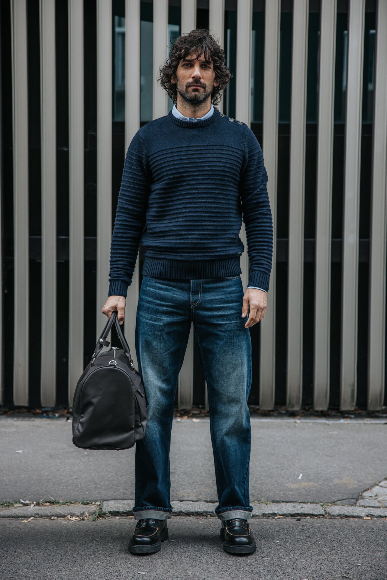 

Pull texturé à bouton Homme Ackley Tide sky captain | Freeman T. Porter