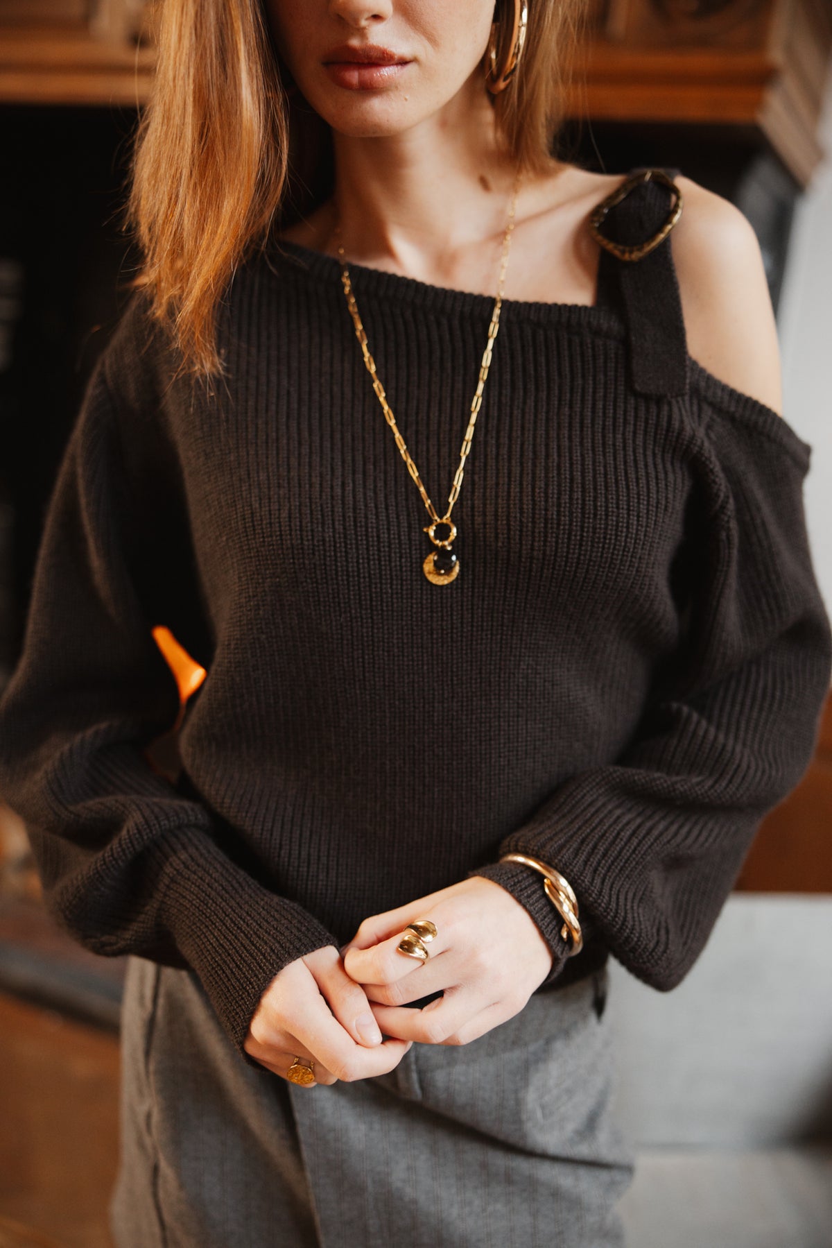   
            

Pullover mit schulterfreiem Ausschnitt Damen Pablina brown | Freeman T. Porter
          