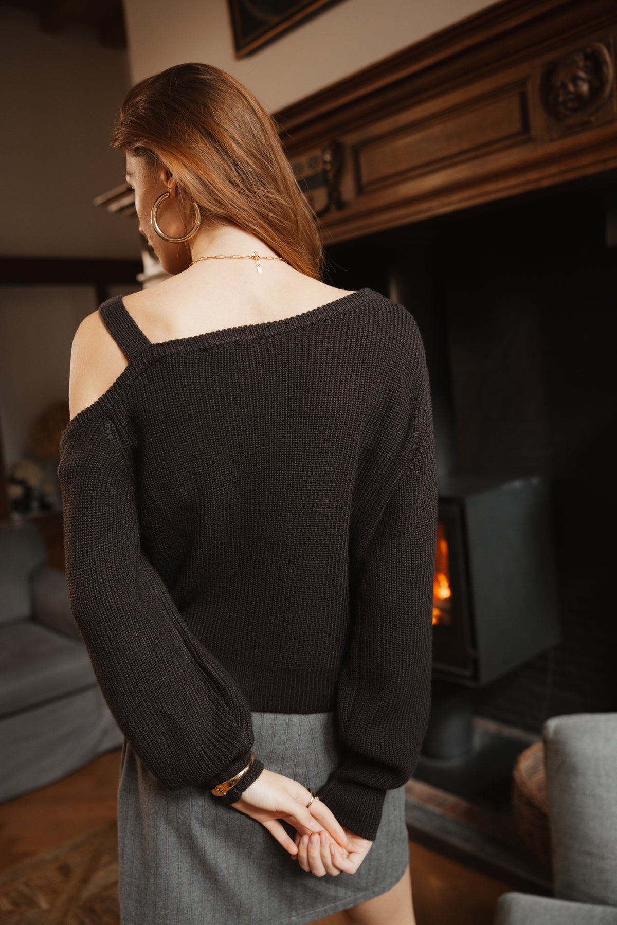 

Pullover mit schulterfreiem Ausschnitt Damen Pablina brown | Freeman T. Porter